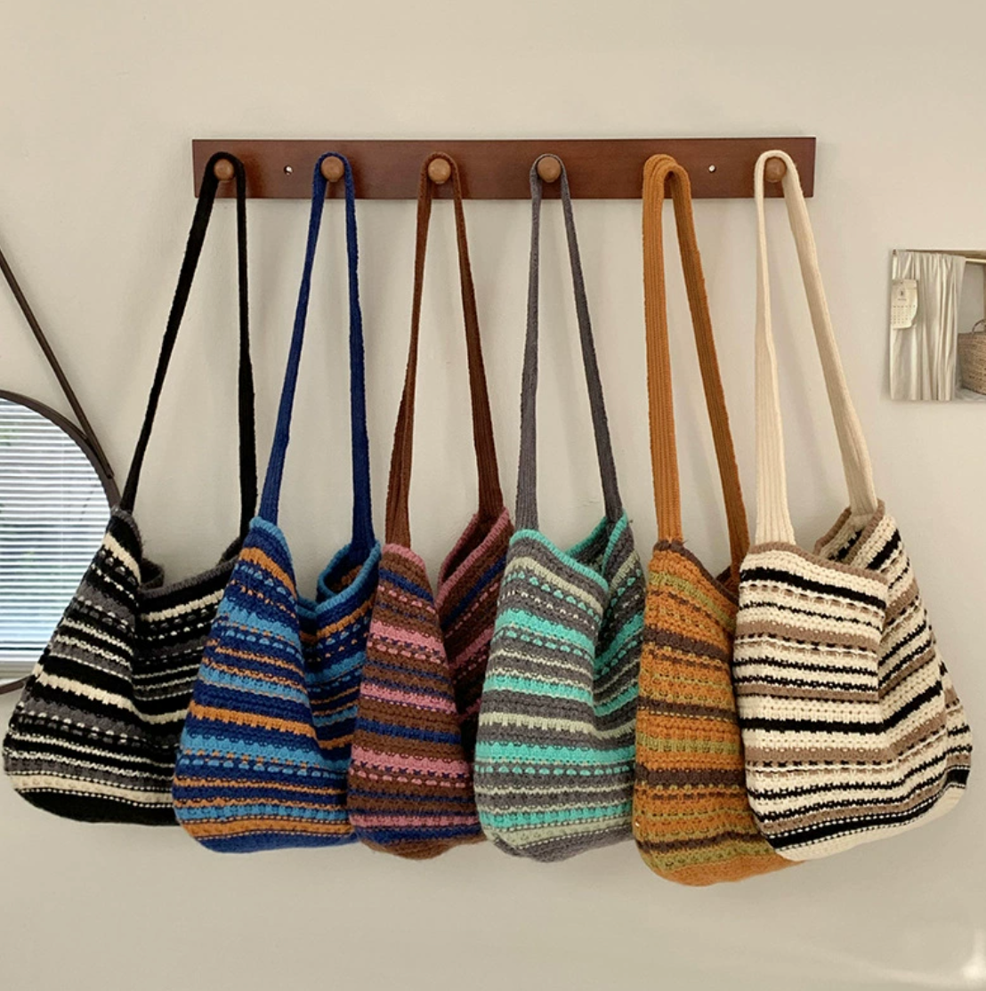 Cozy Neutral Knit Tote