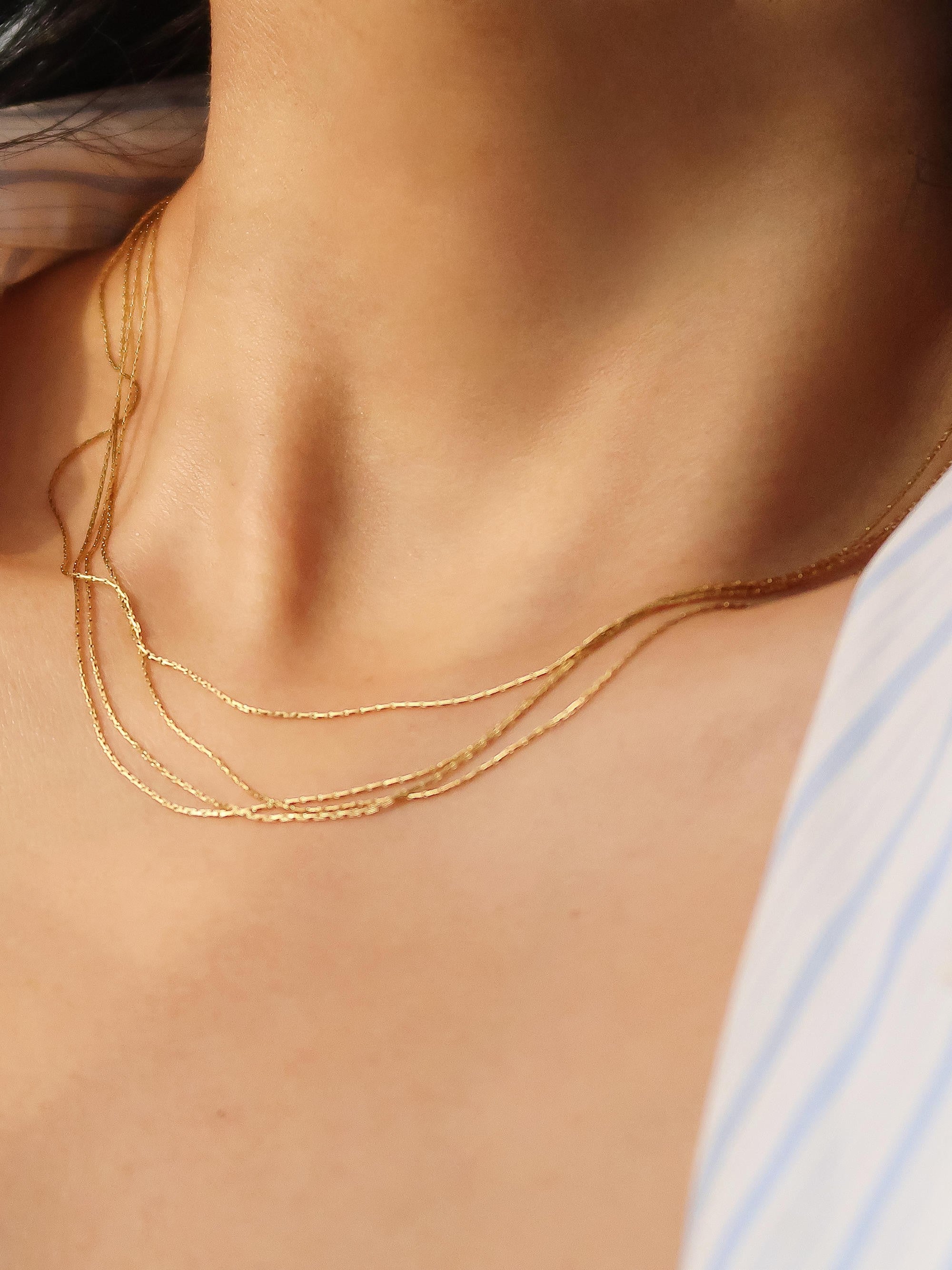 18k Gold Layered Dainty Chain Necklace