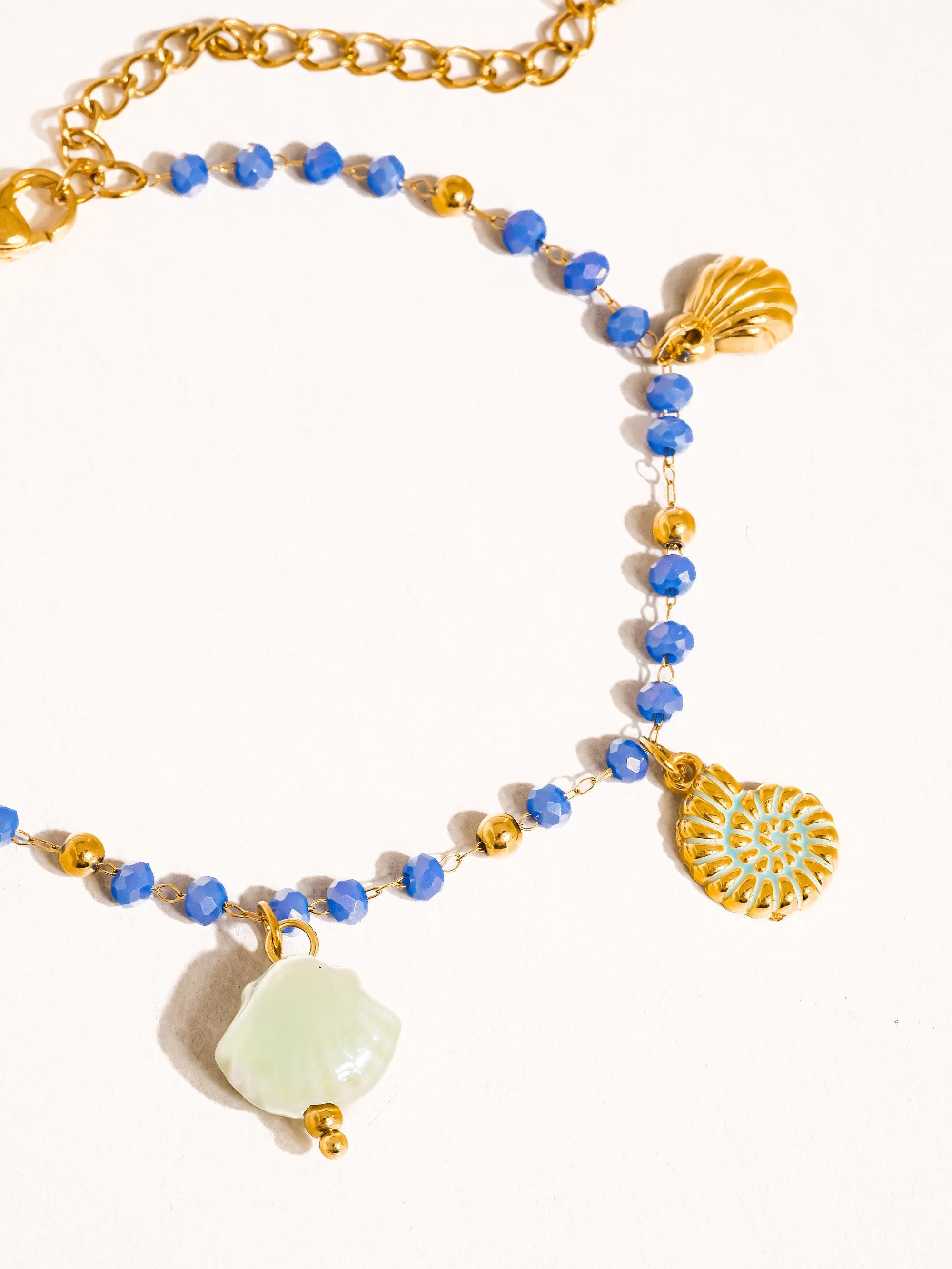 18k Gold Non-tarnish Shells & Star Beaded Bracelet