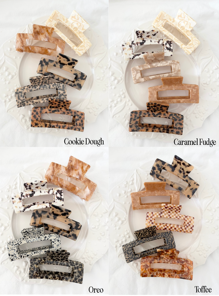 Assorted Acetate Jumbo 4" Hair Claw Clips