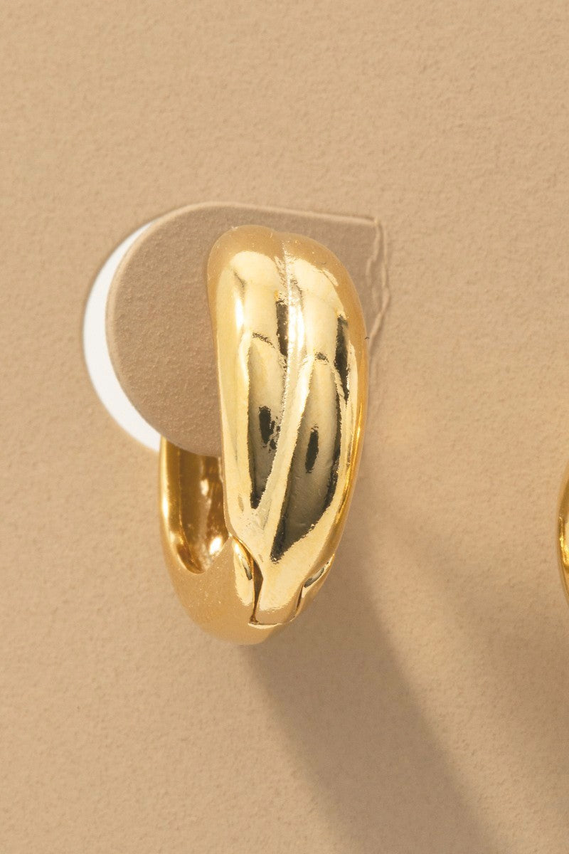 Gold Dipped Layered Hinge Hoop Earrings