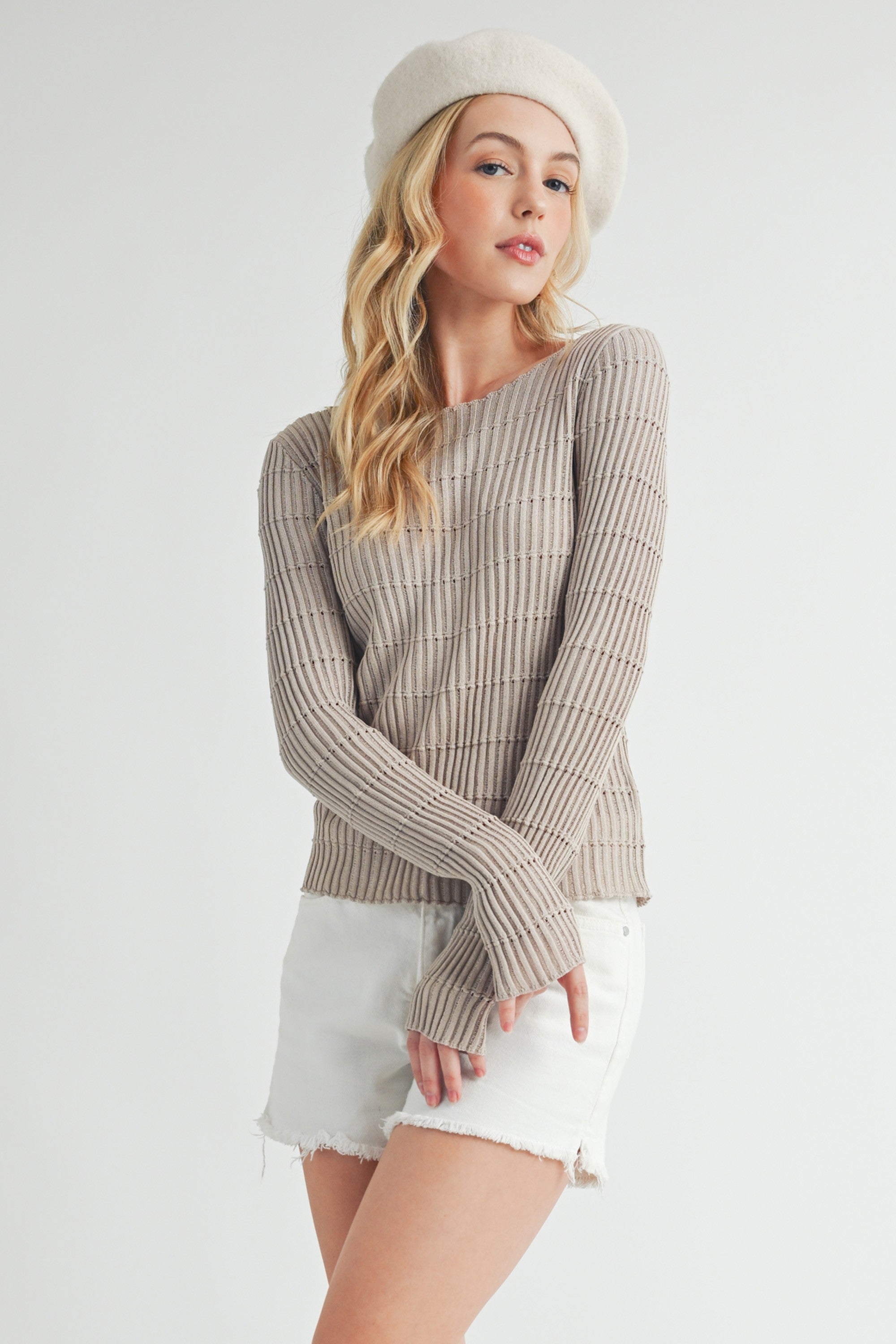 Rashada Ecru Knitted Top