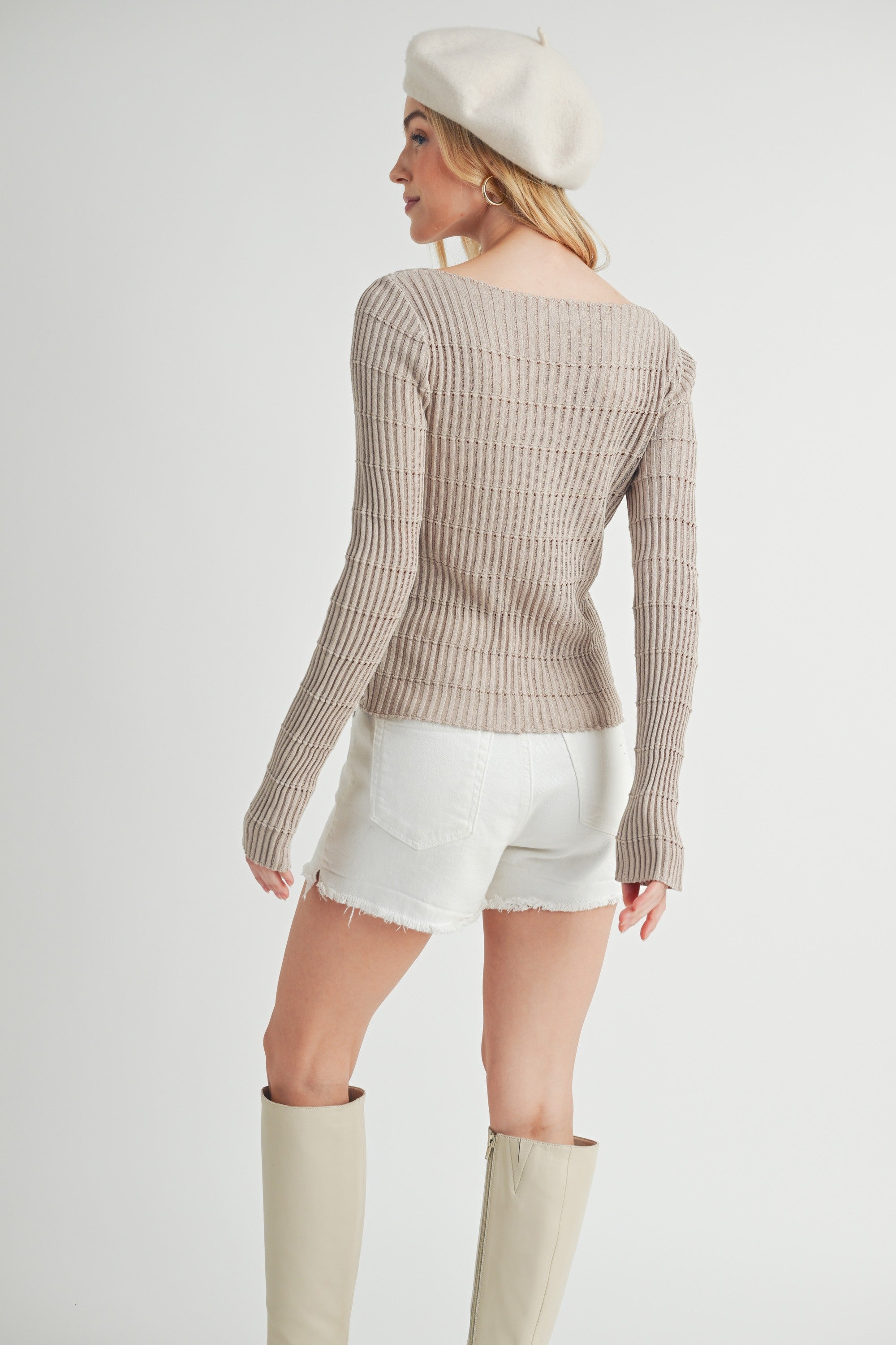 Rashada Ecru Knitted Top