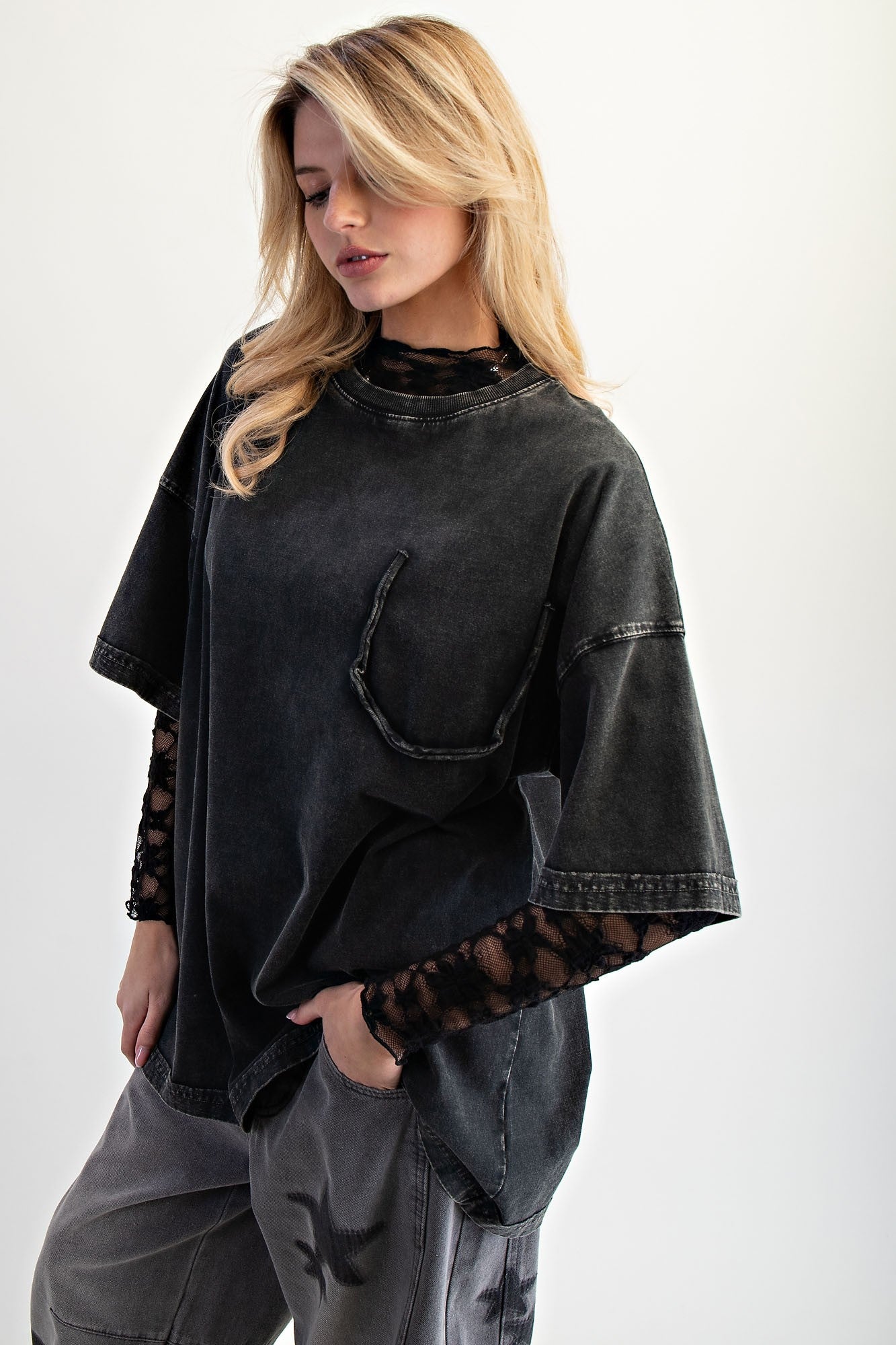 Take Me Home Loose Fit Black Top