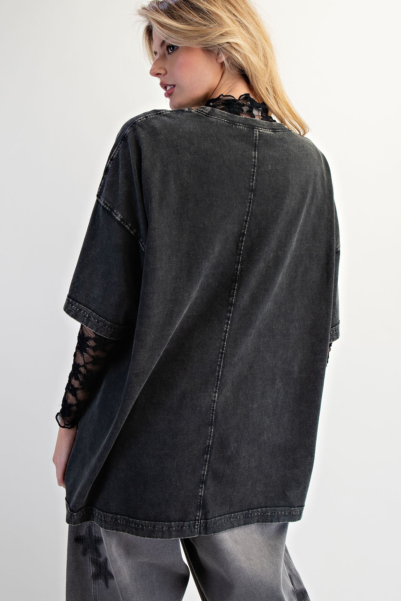 Take Me Home Loose Fit Black Top