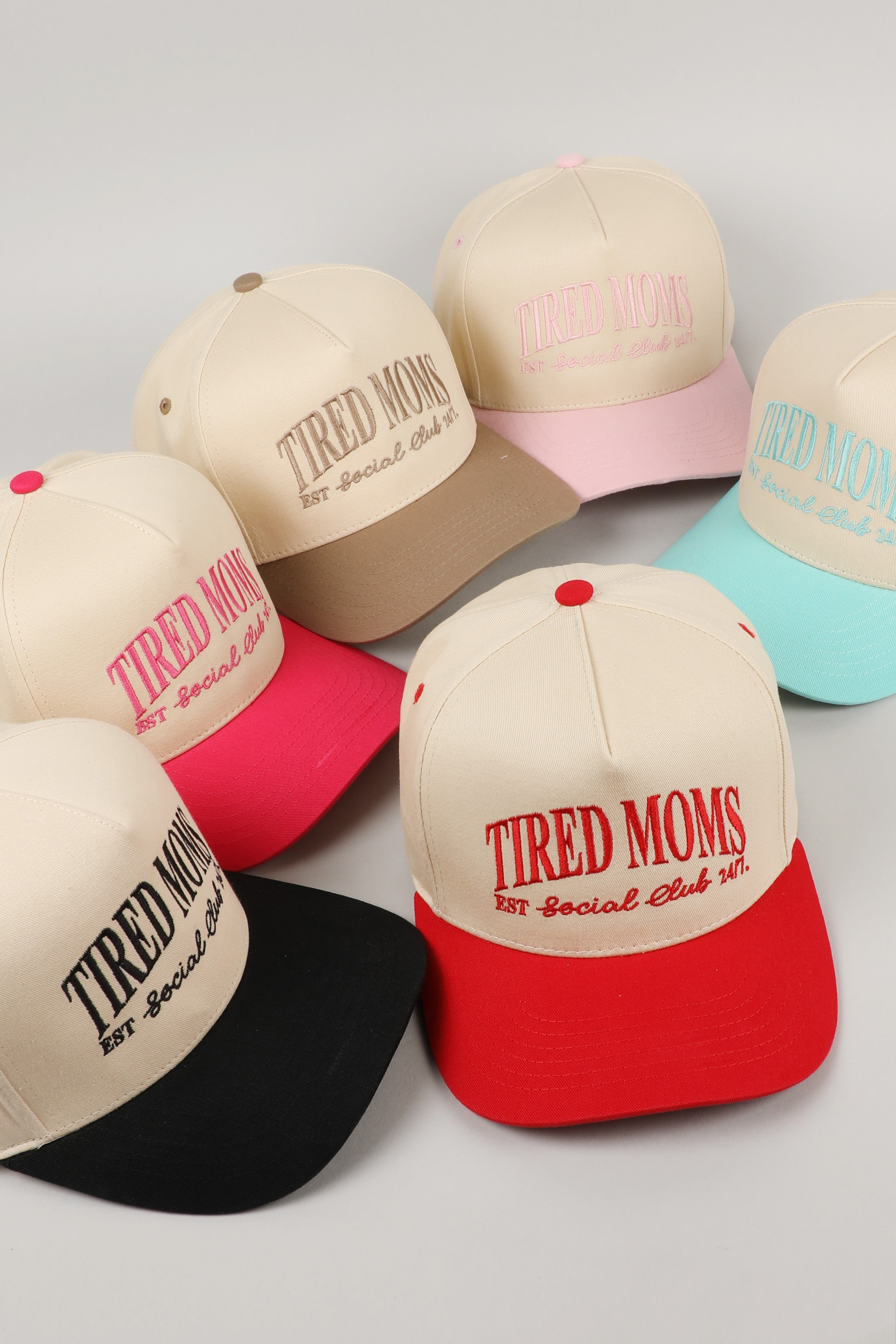 Tired Moms Est. Social Club 24/7 Embroidered Trucker Hat