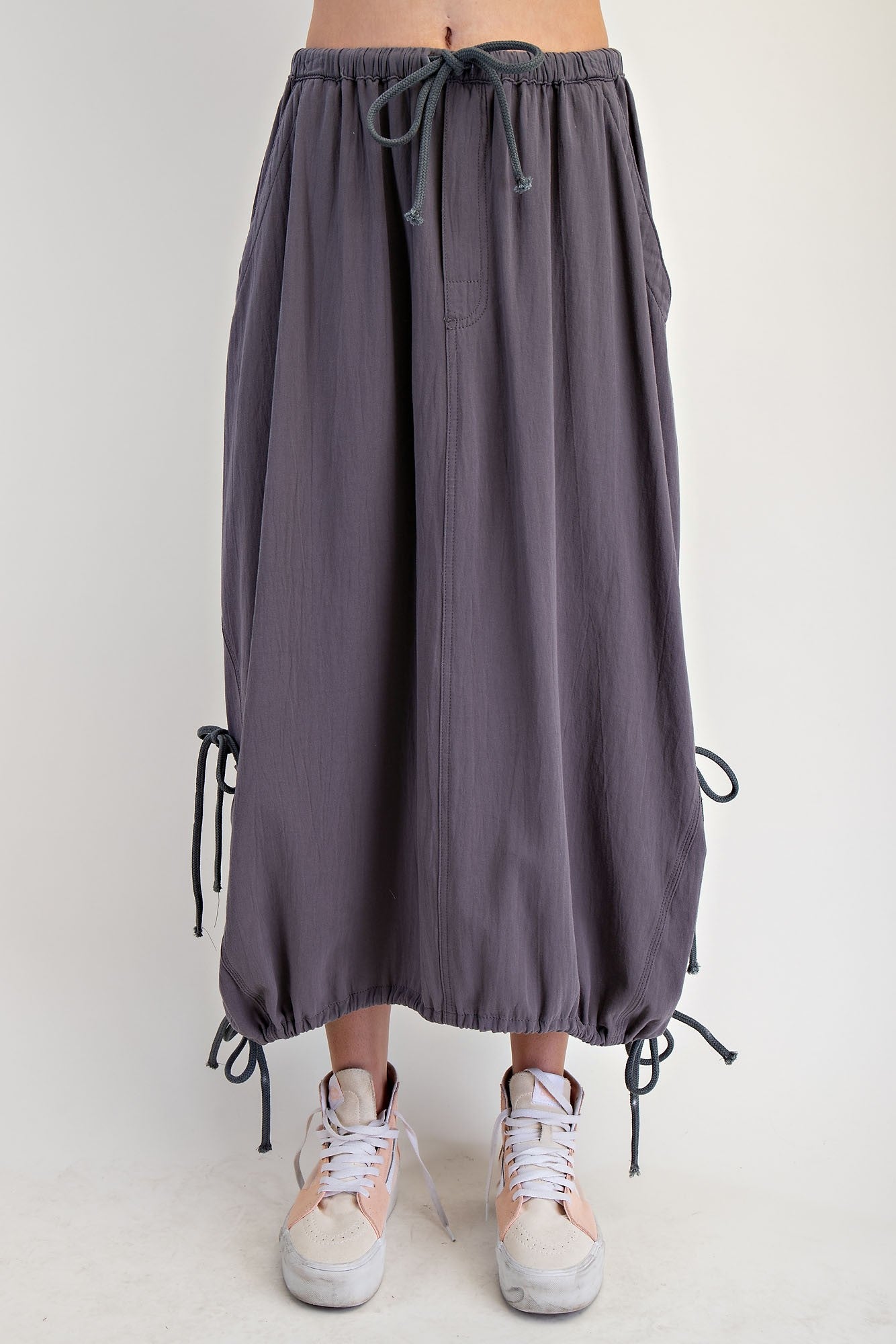 Washed Ash Charcoal Twill Maxi Skirt