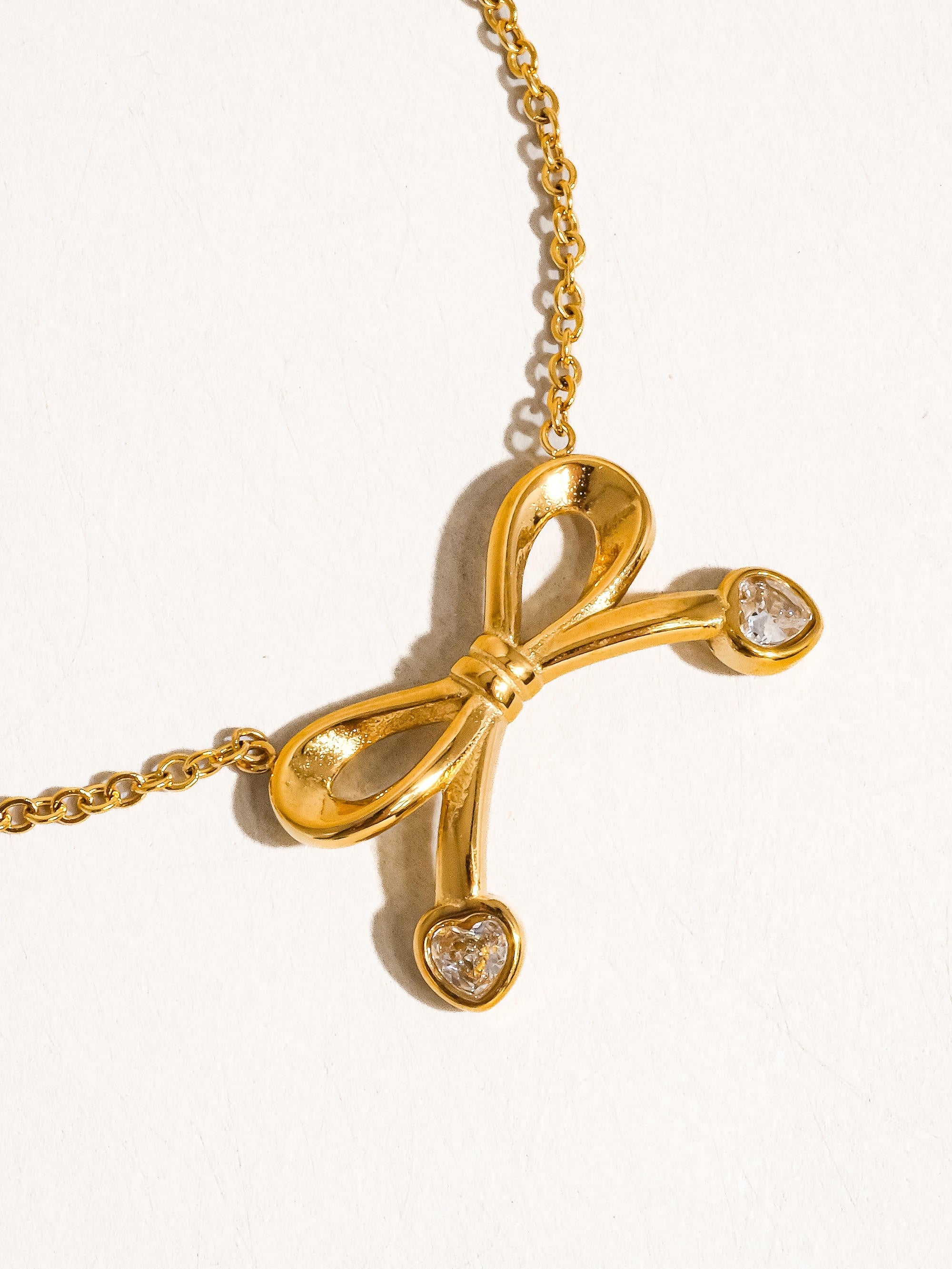 18k Gold Bow Necklace