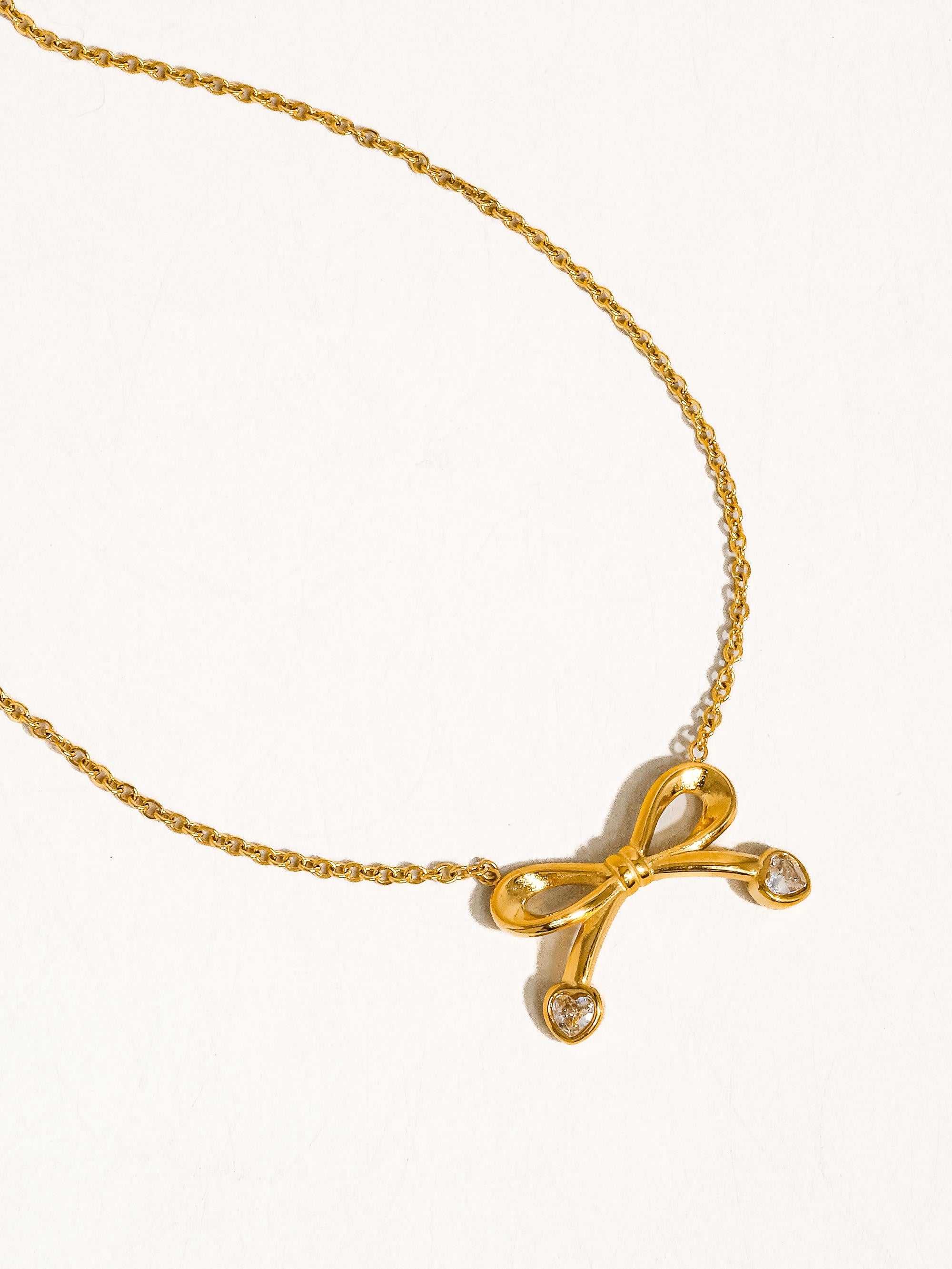 18k Gold Bow Necklace
