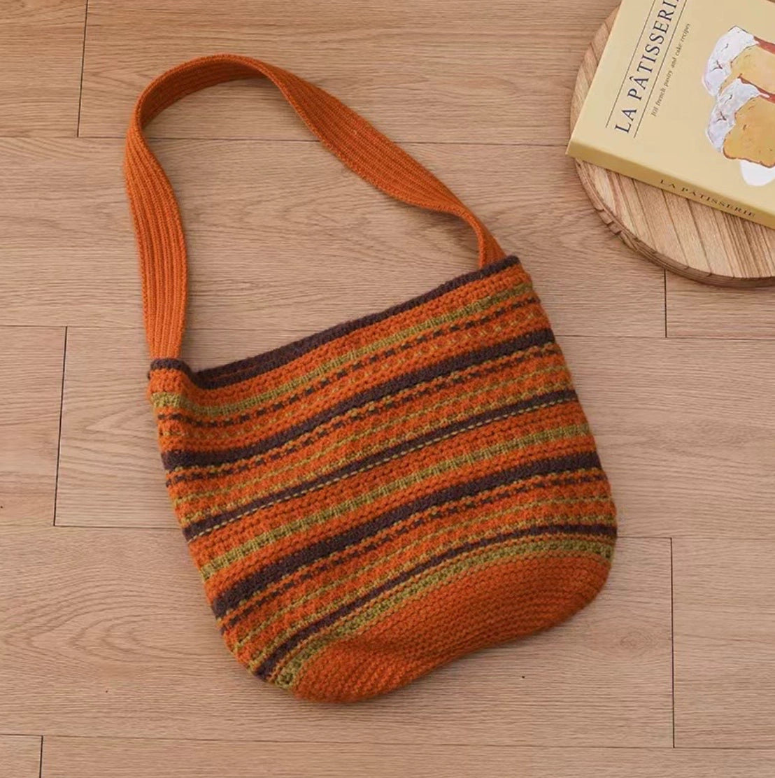 Cozy Neutral Knit Tote