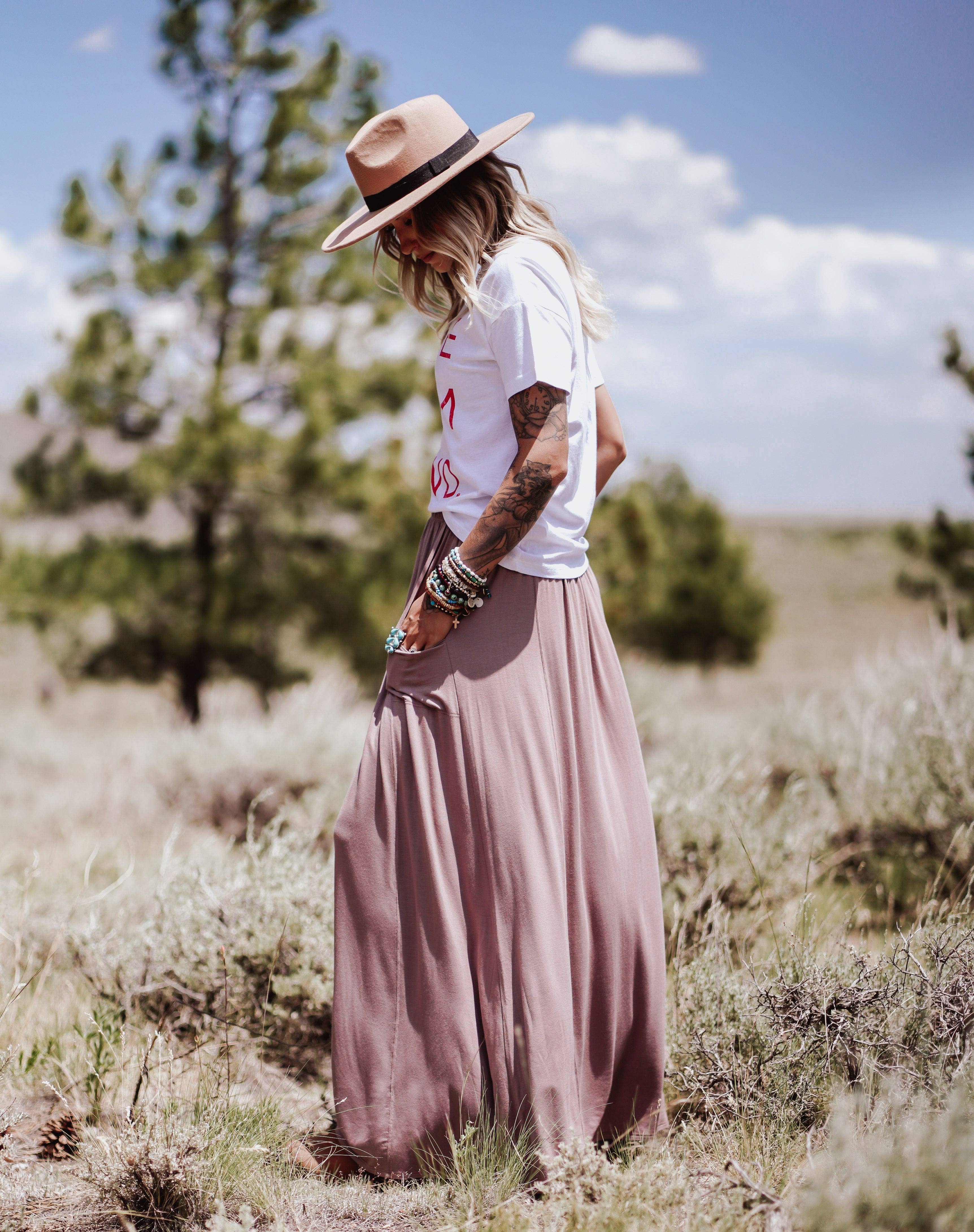 The Perfect Pocketed Maxi Skirt - Mocha