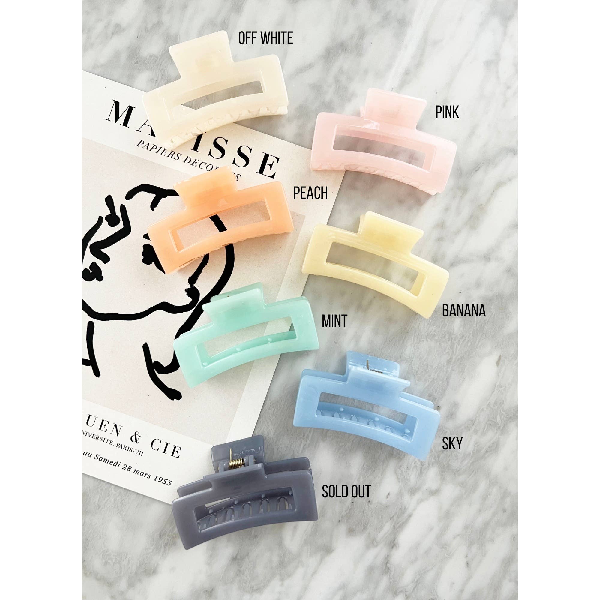 Translucent Acrylic Hair Claw Clips