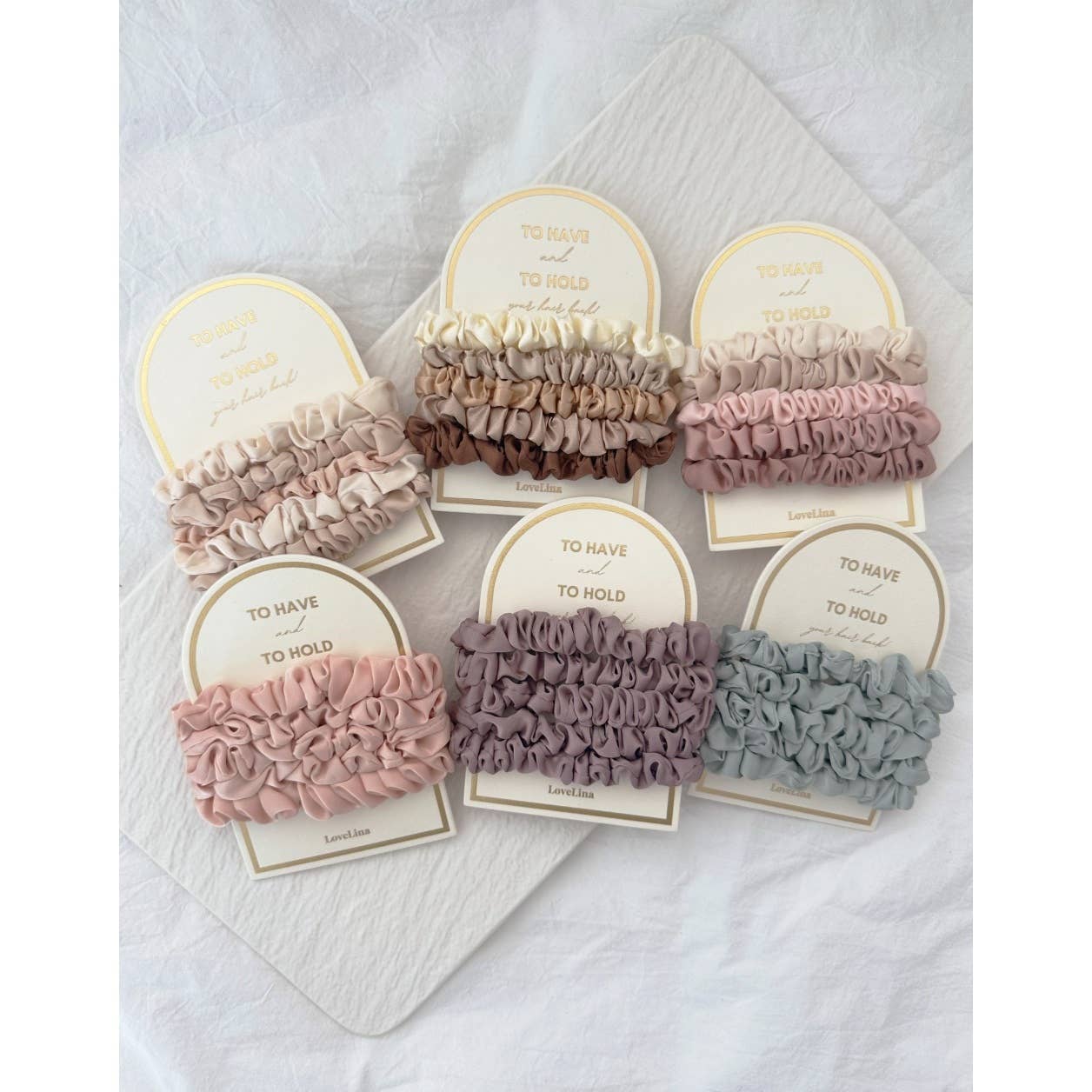 5pc Skinny Silk Hair Tie Scrunchie Set