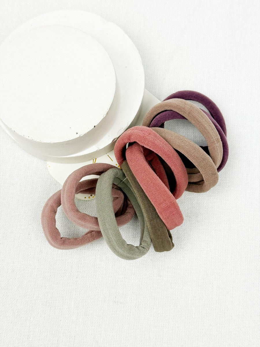 10pc Mauve Color Hair Tie Set