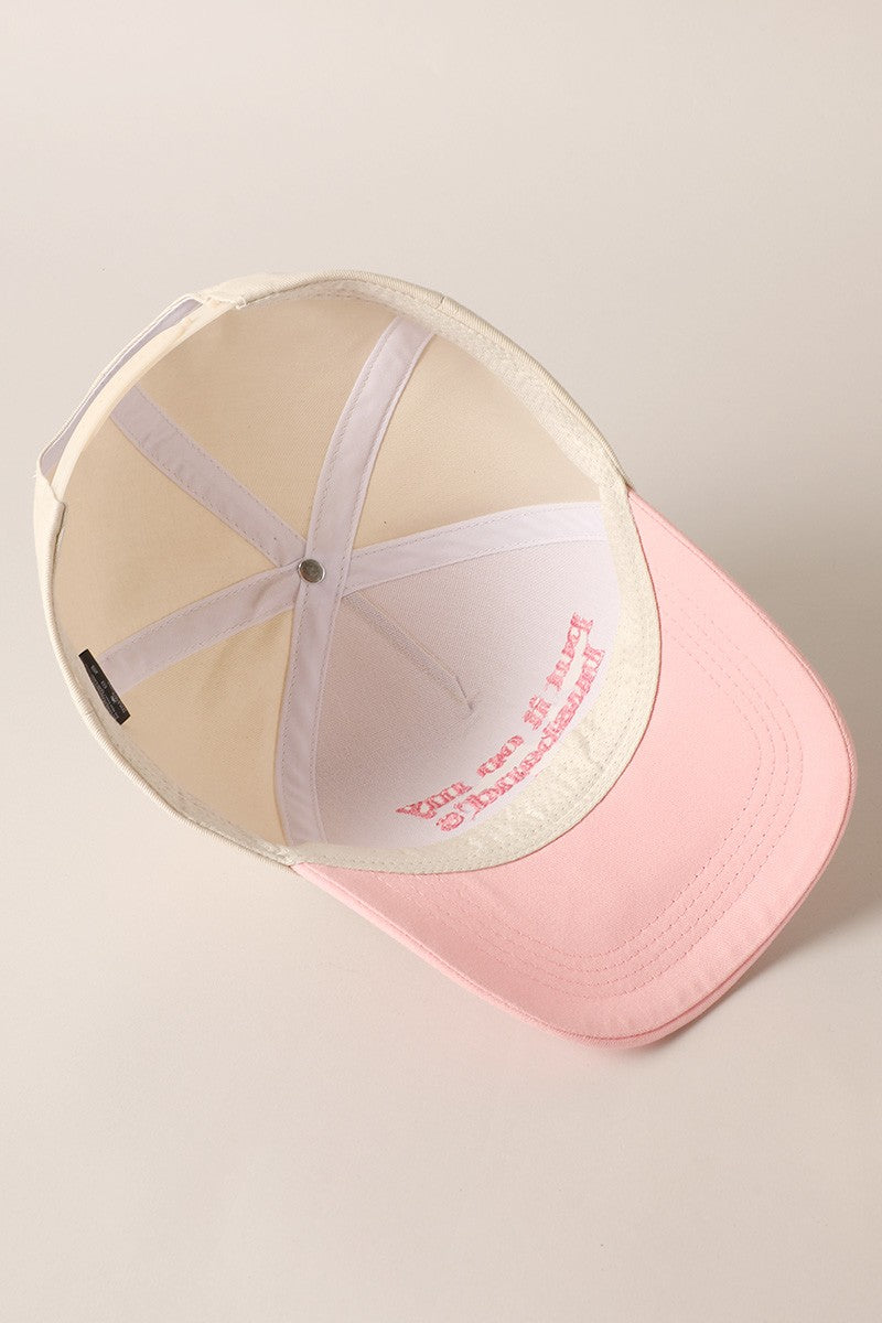 Put It On My Husband's Tab Pink Embroidered Baseball Cap