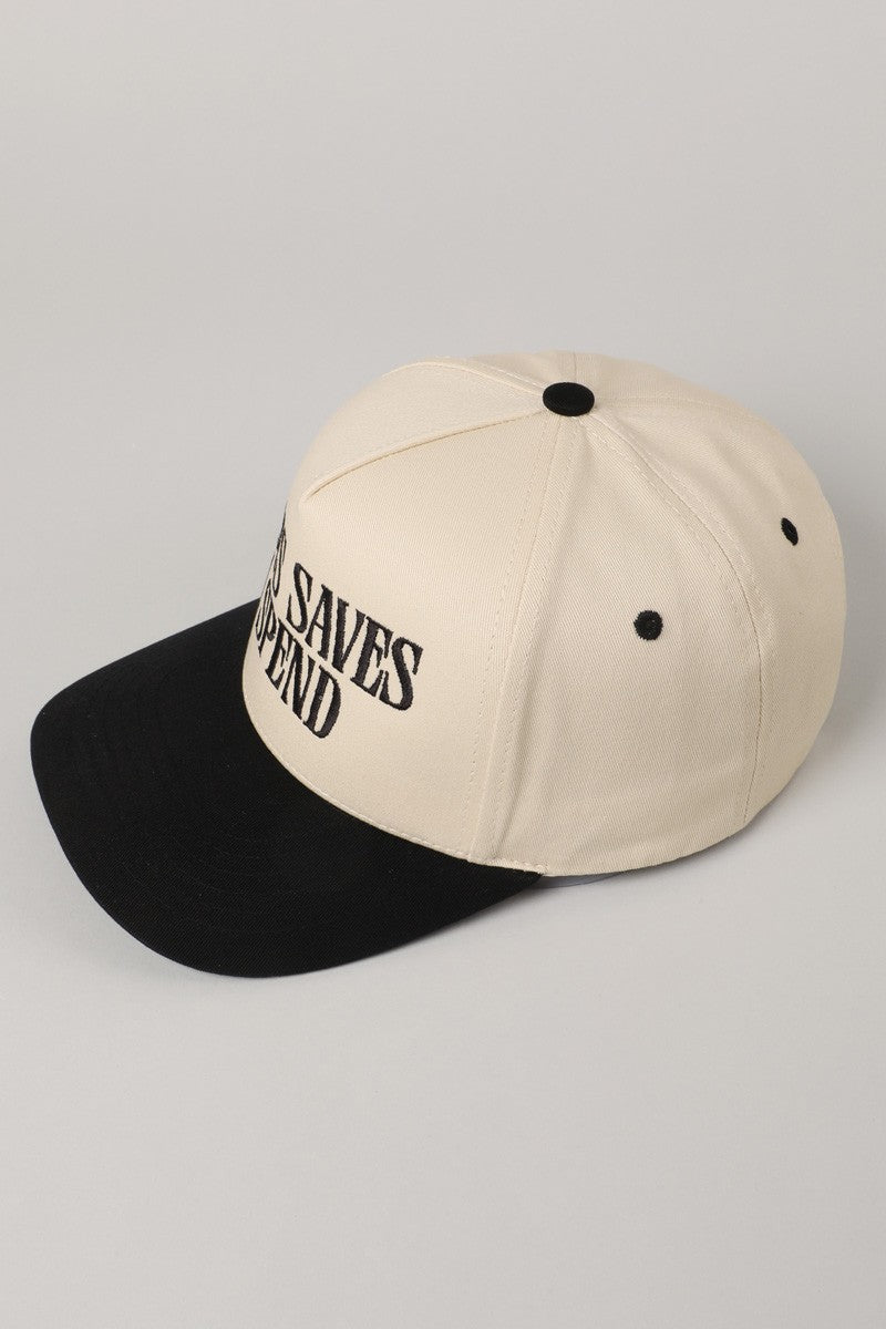 Jesus Saves I Spend Black Embroidered Trucker Hat