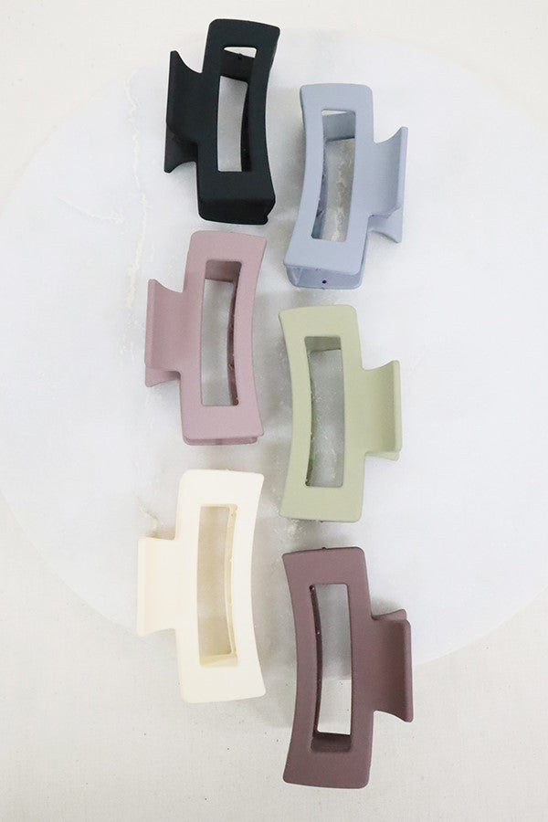 Matte Rectangle Cutout Hair Claw