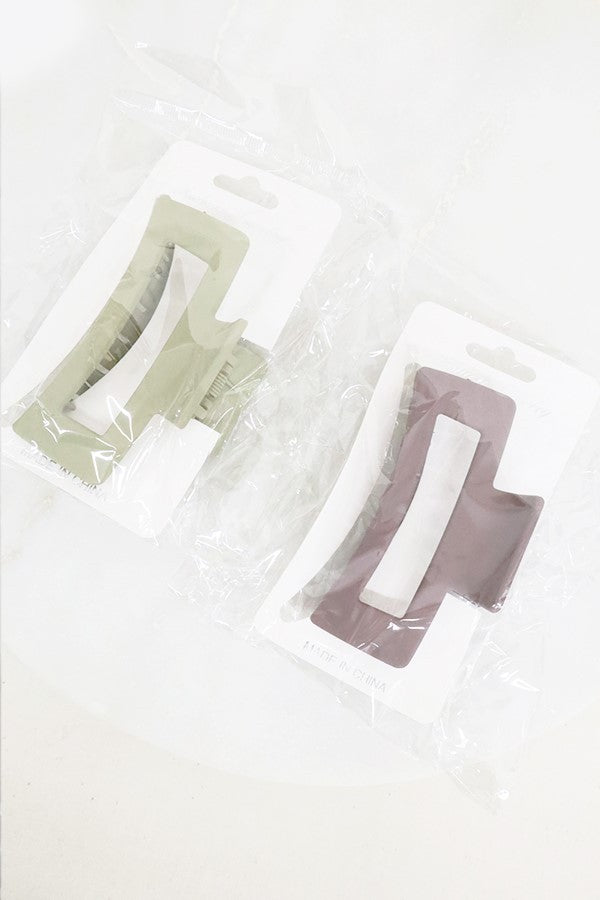 Matte Rectangle Cutout Hair Claw