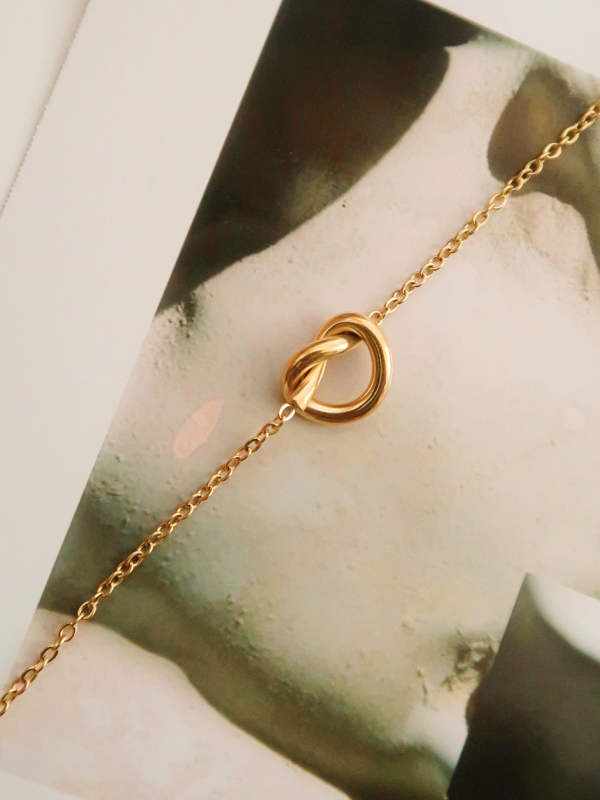 18k Gold Petite Braided Heart Necklace