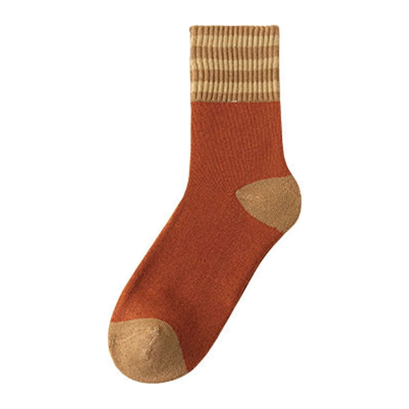 Color Block Striped Thermal Lined Socks
