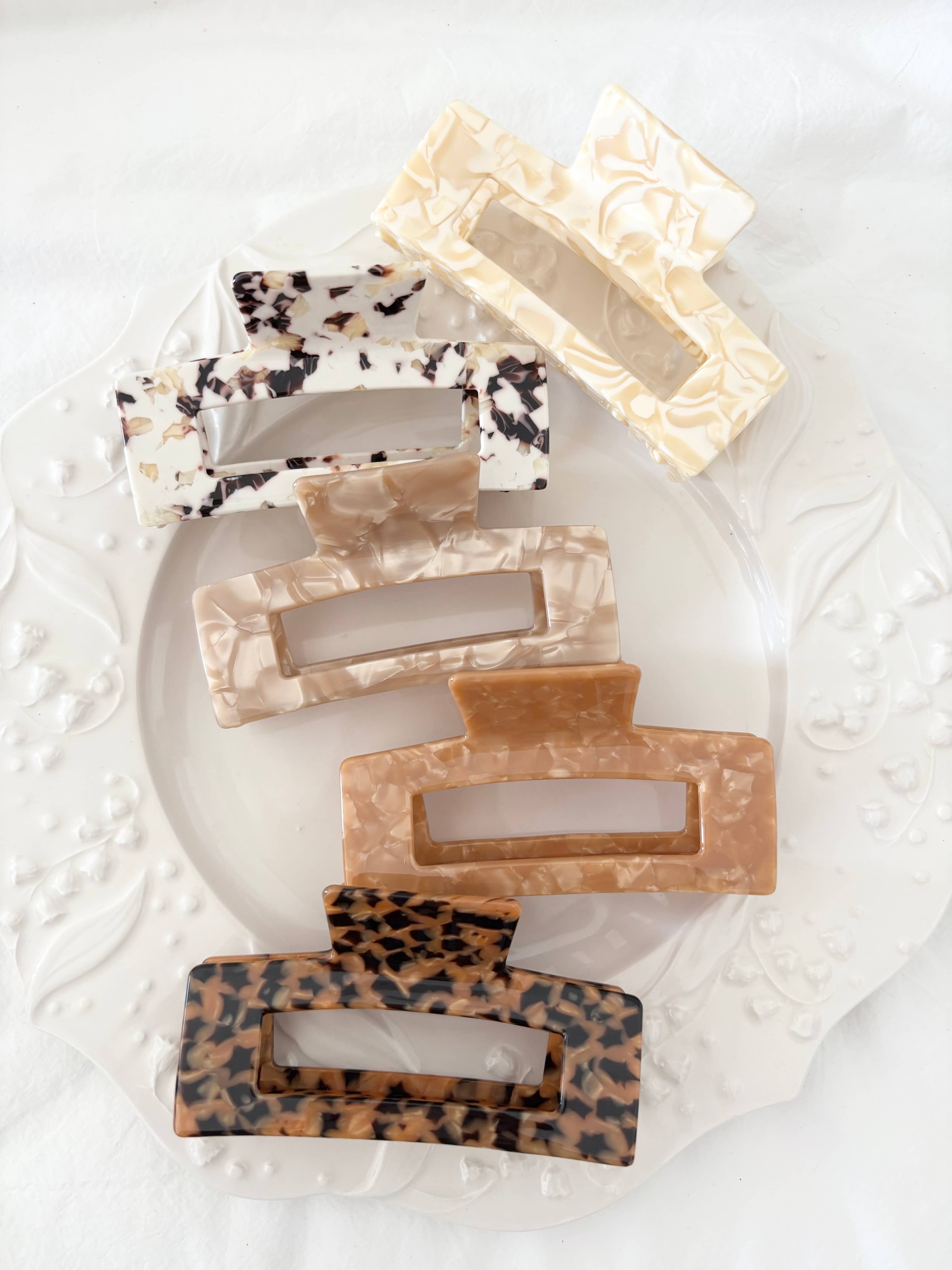Assorted Acetate Jumbo 4" Hair Claw Clips