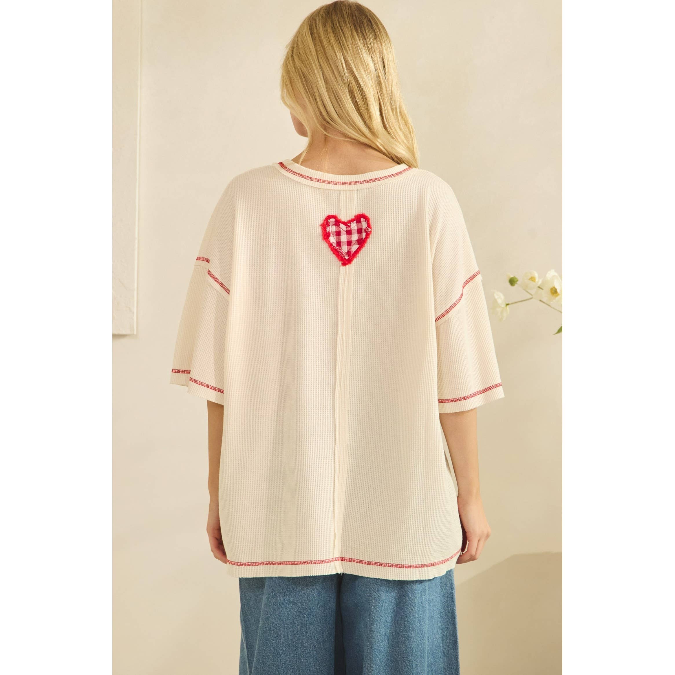 Sweetheart Gingham Waffle Tee