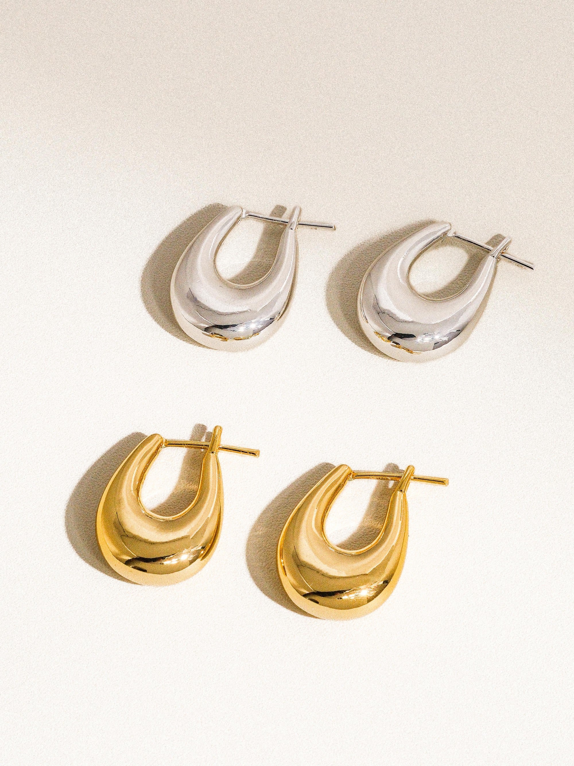 18k Classic Droplet Hoop Earring