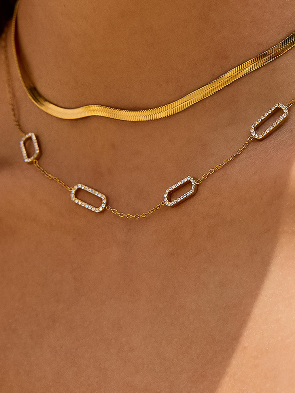 Burnisse 18k Gold Dainty Geometric Necklace