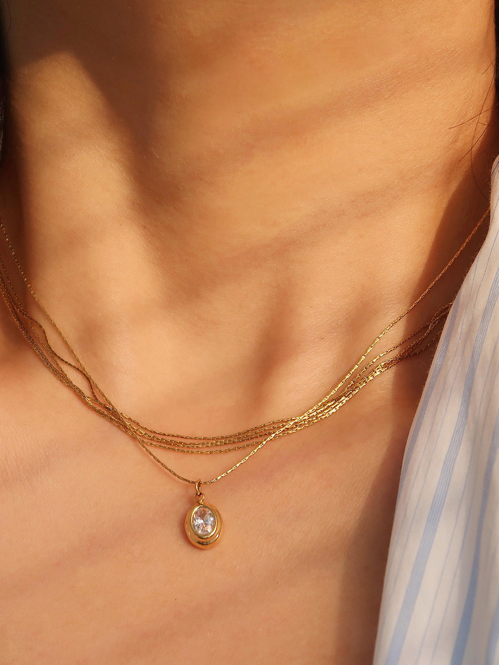 18k Gold Gemstone Necklace