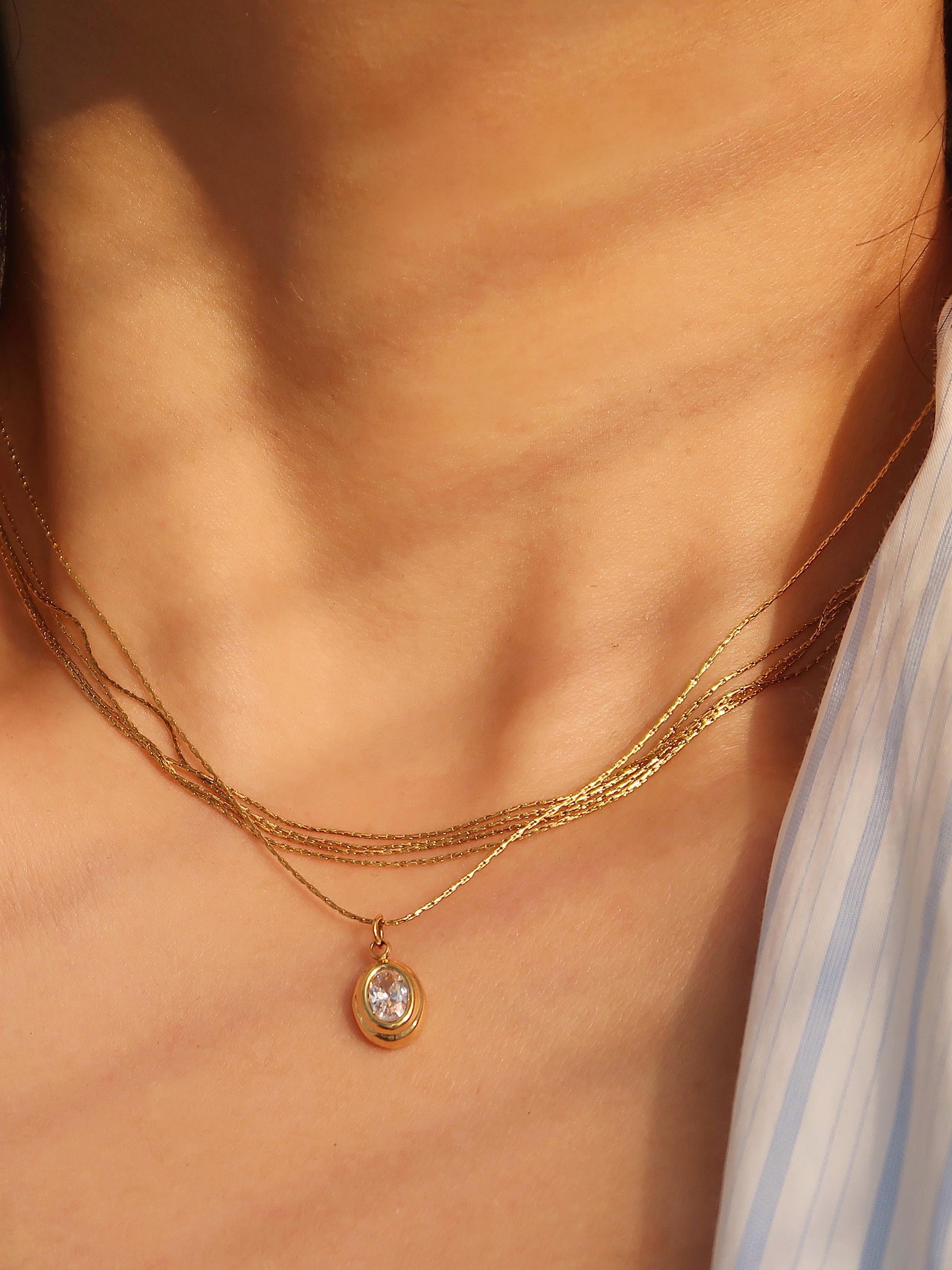 18k Gold Gemstone Necklace
