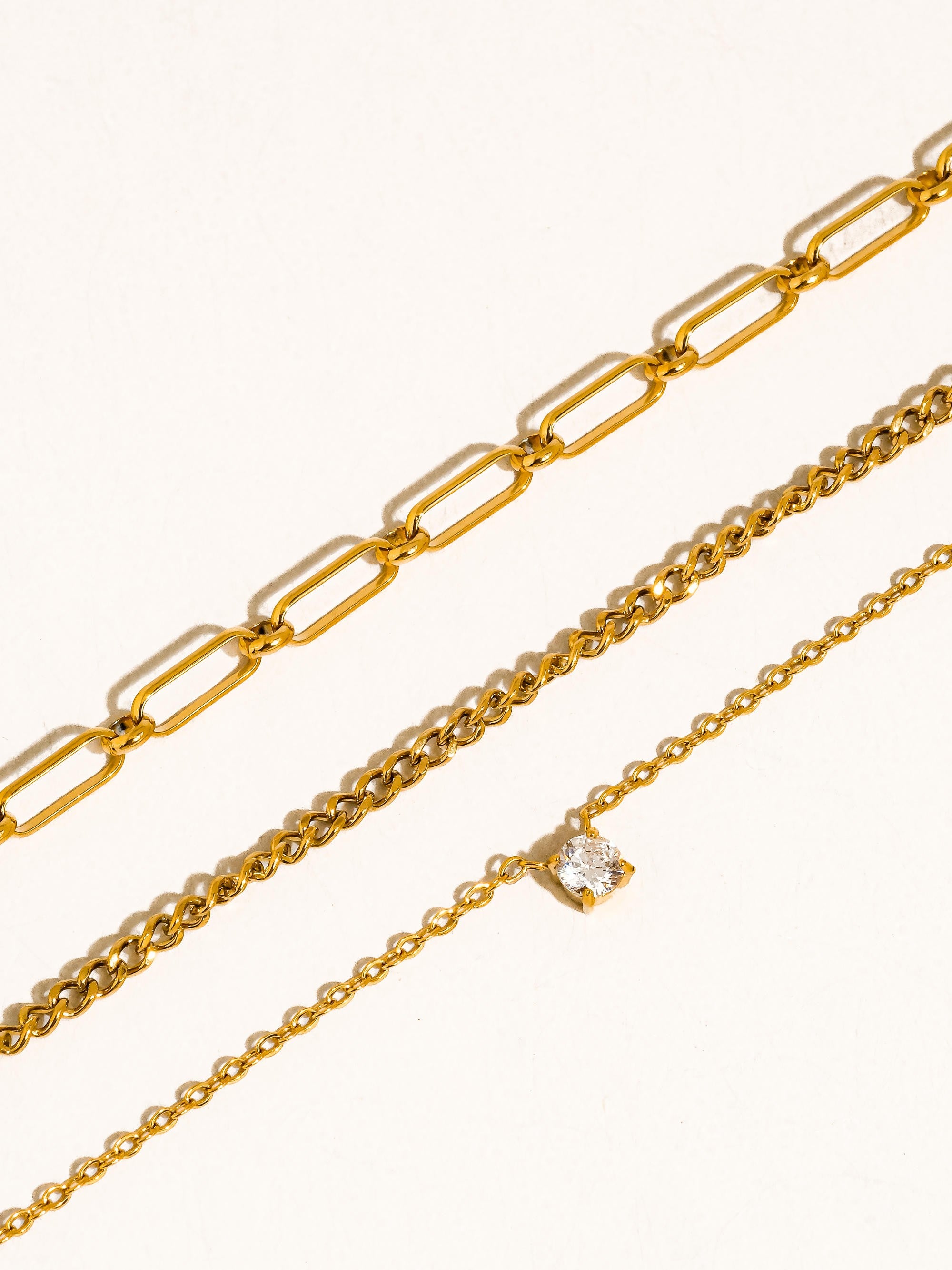 Chavelle 18k Gold Layered Cz Chain Necklace