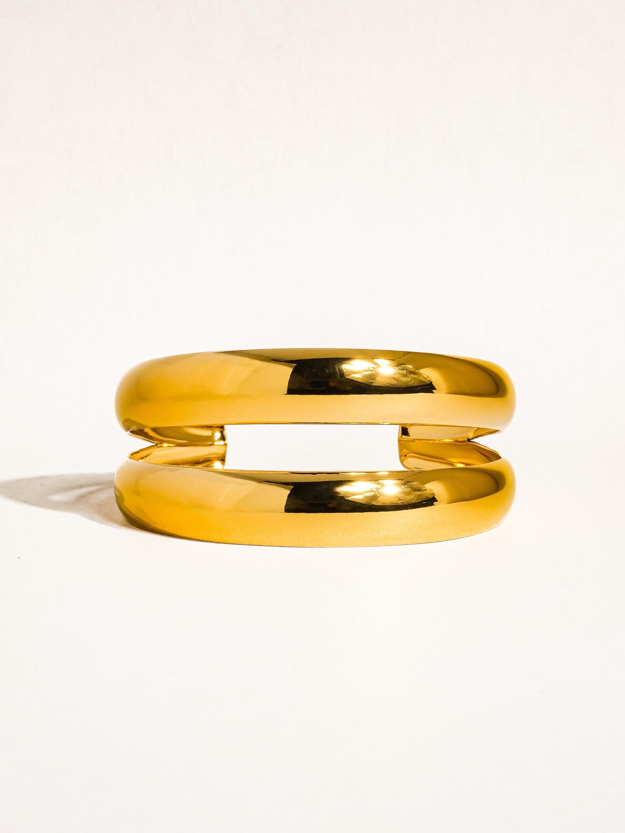 18k Gold Non-tarnish Layered Round Bangle Ronan-Gold