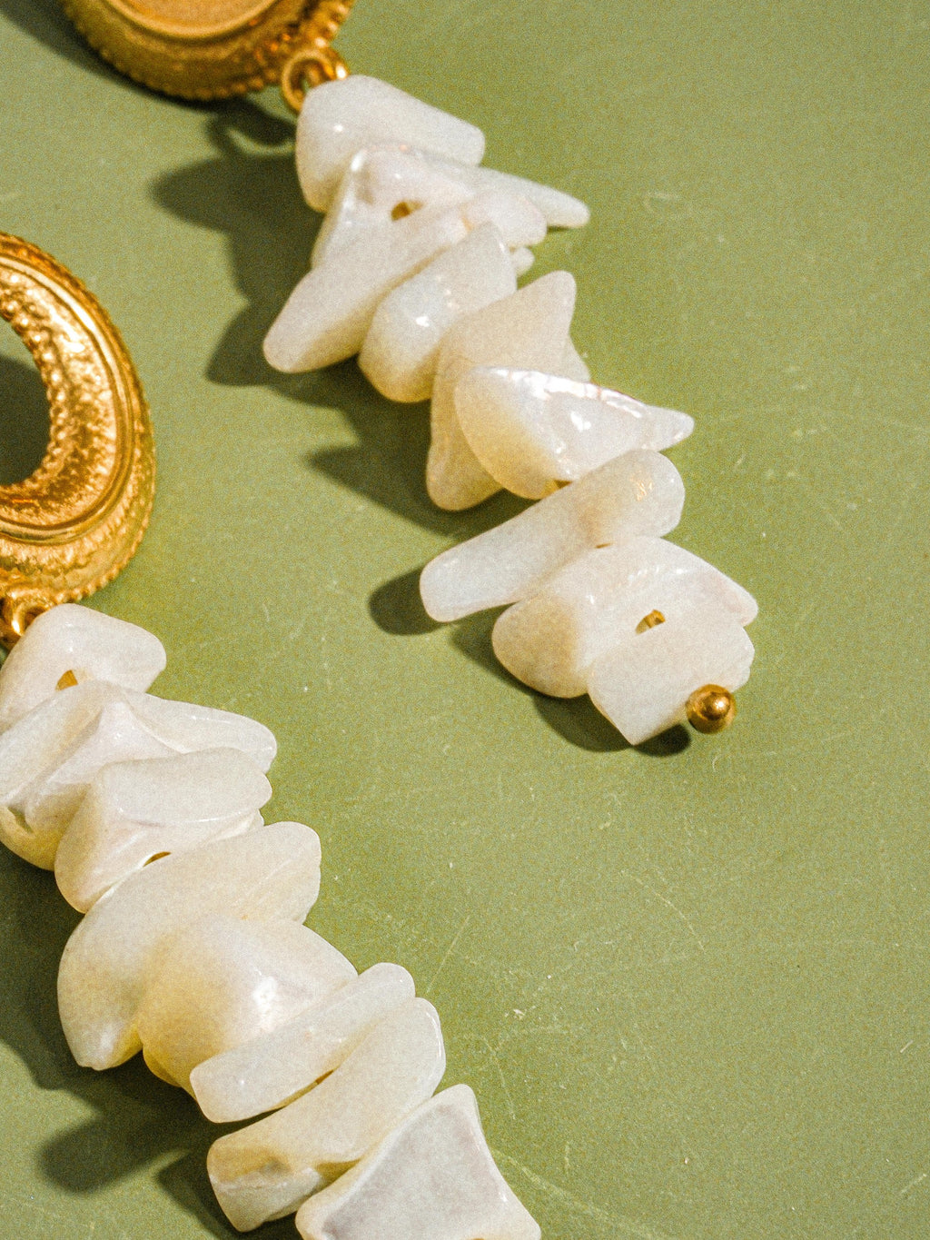 18k Gold Non-tarnish Resort Moon And Shell Earring