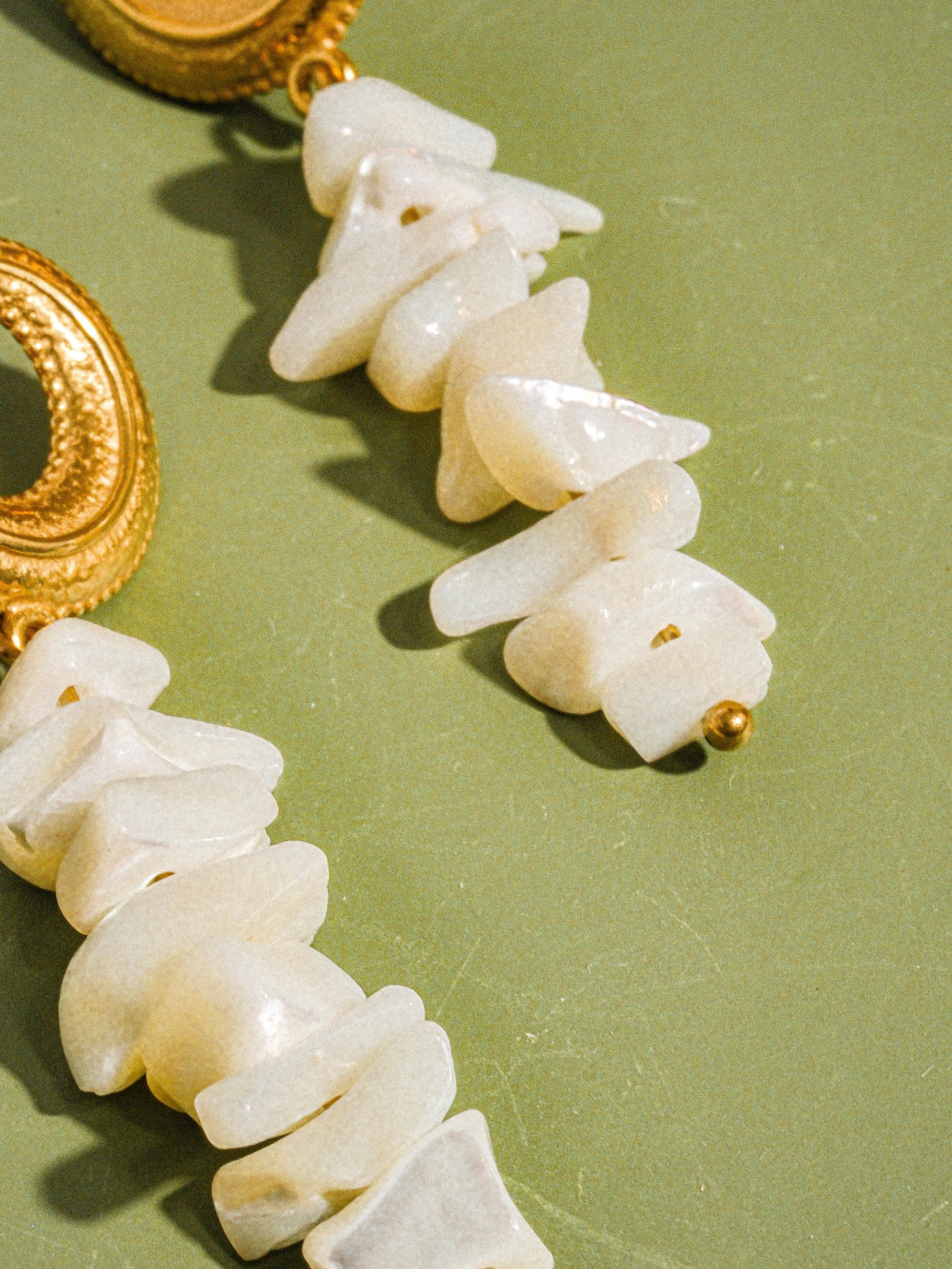 18k Gold Non-tarnish Resort Moon And Shell Earring