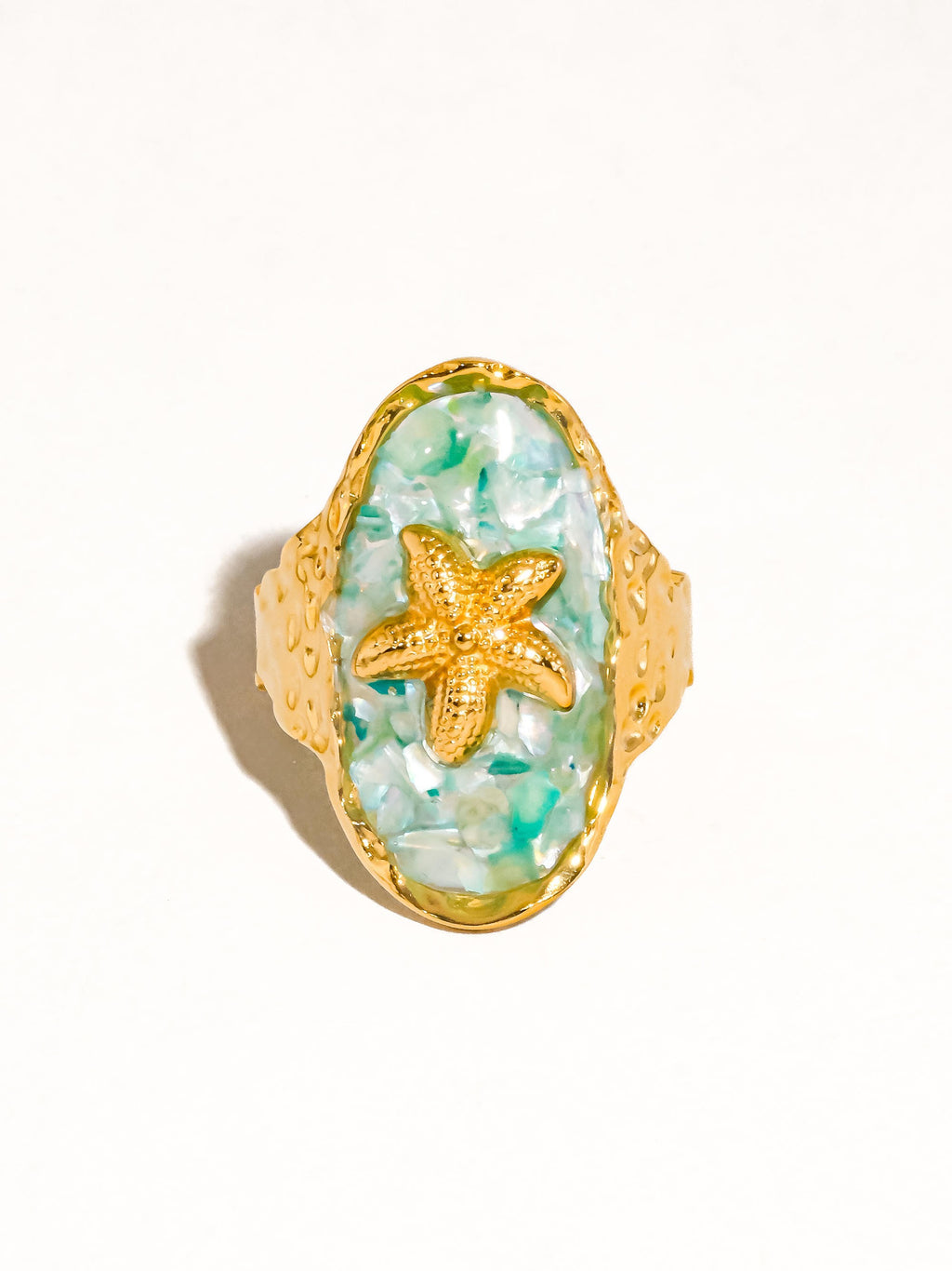 18k Gold Non-tarnish Starfish Ring