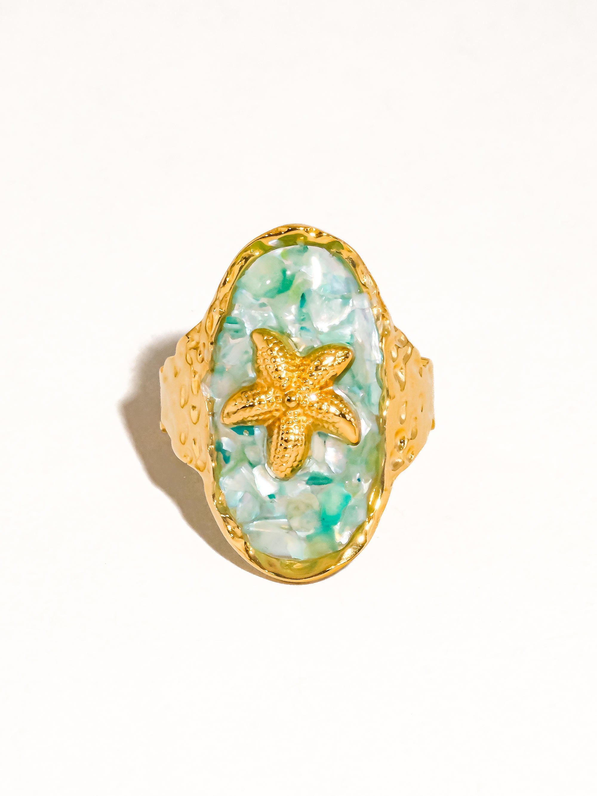 18k Gold Non-tarnish Starfish Ring