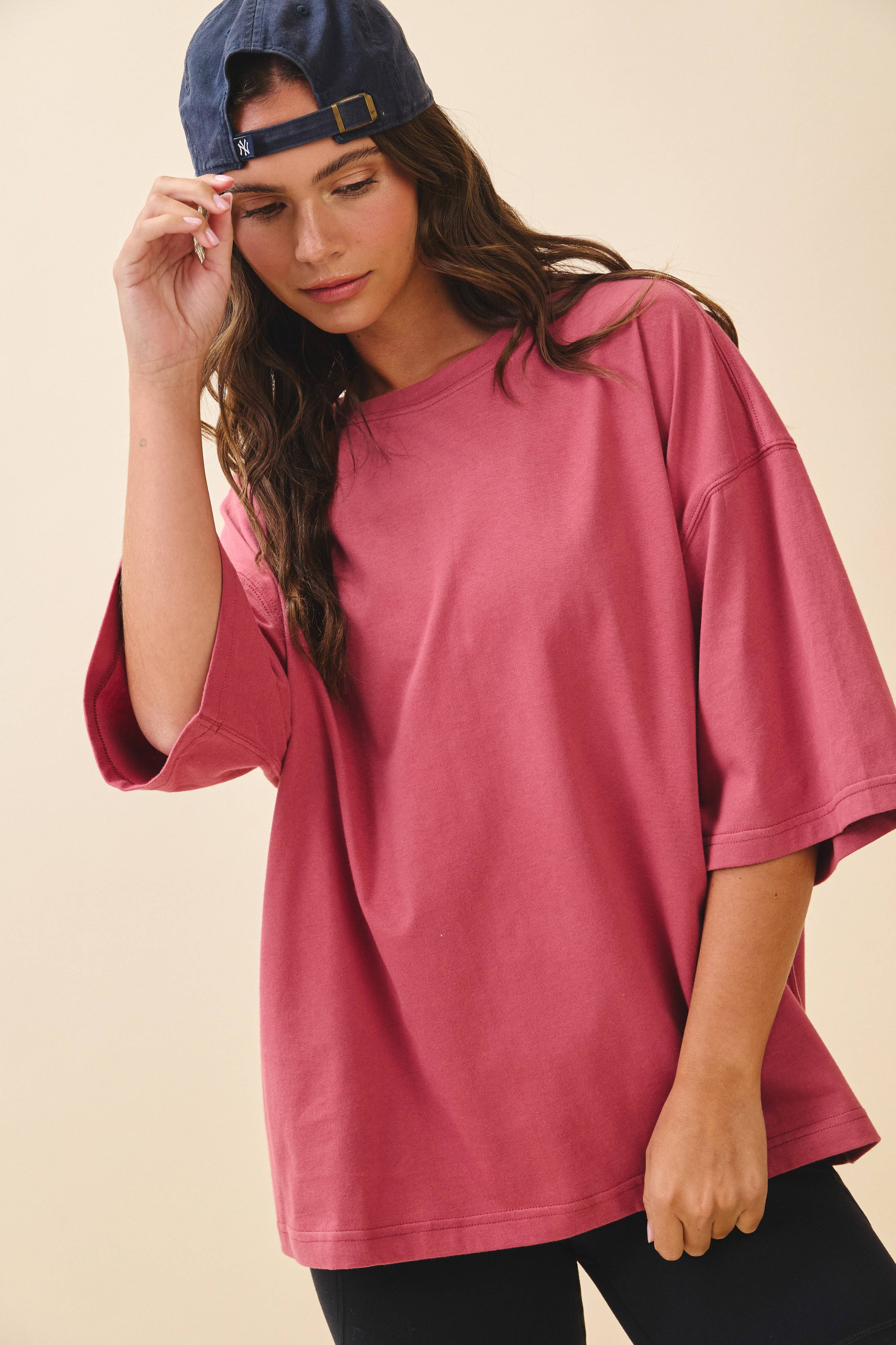Oversized Merlot Everyday Cotton Tee