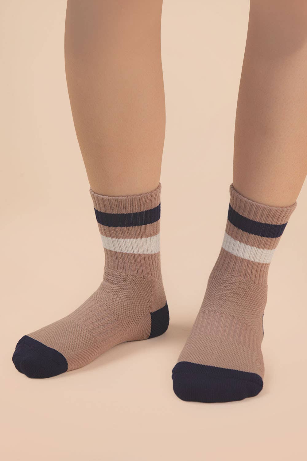Color Block Stripe Crew Socks