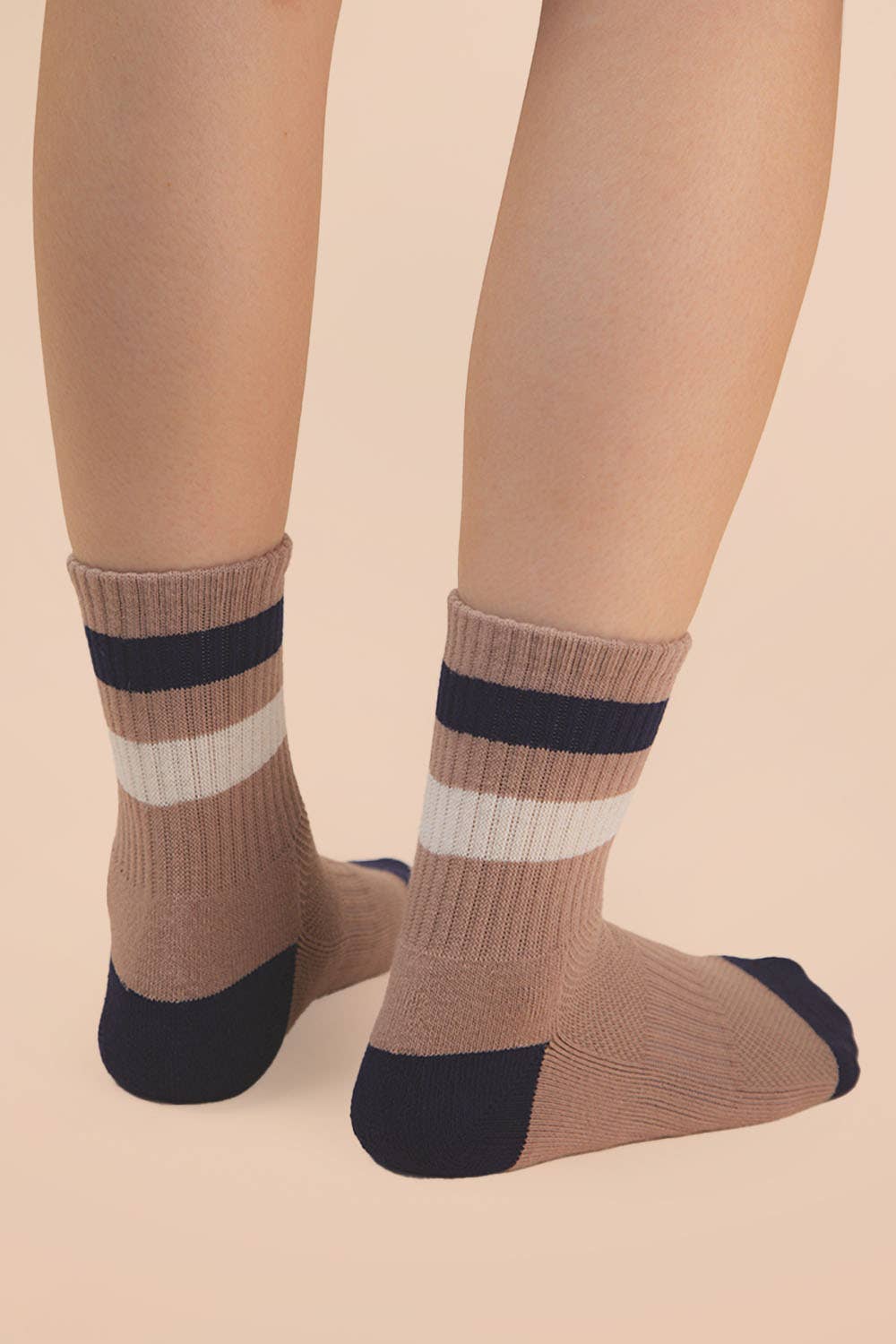 Color Block Stripe Crew Socks
