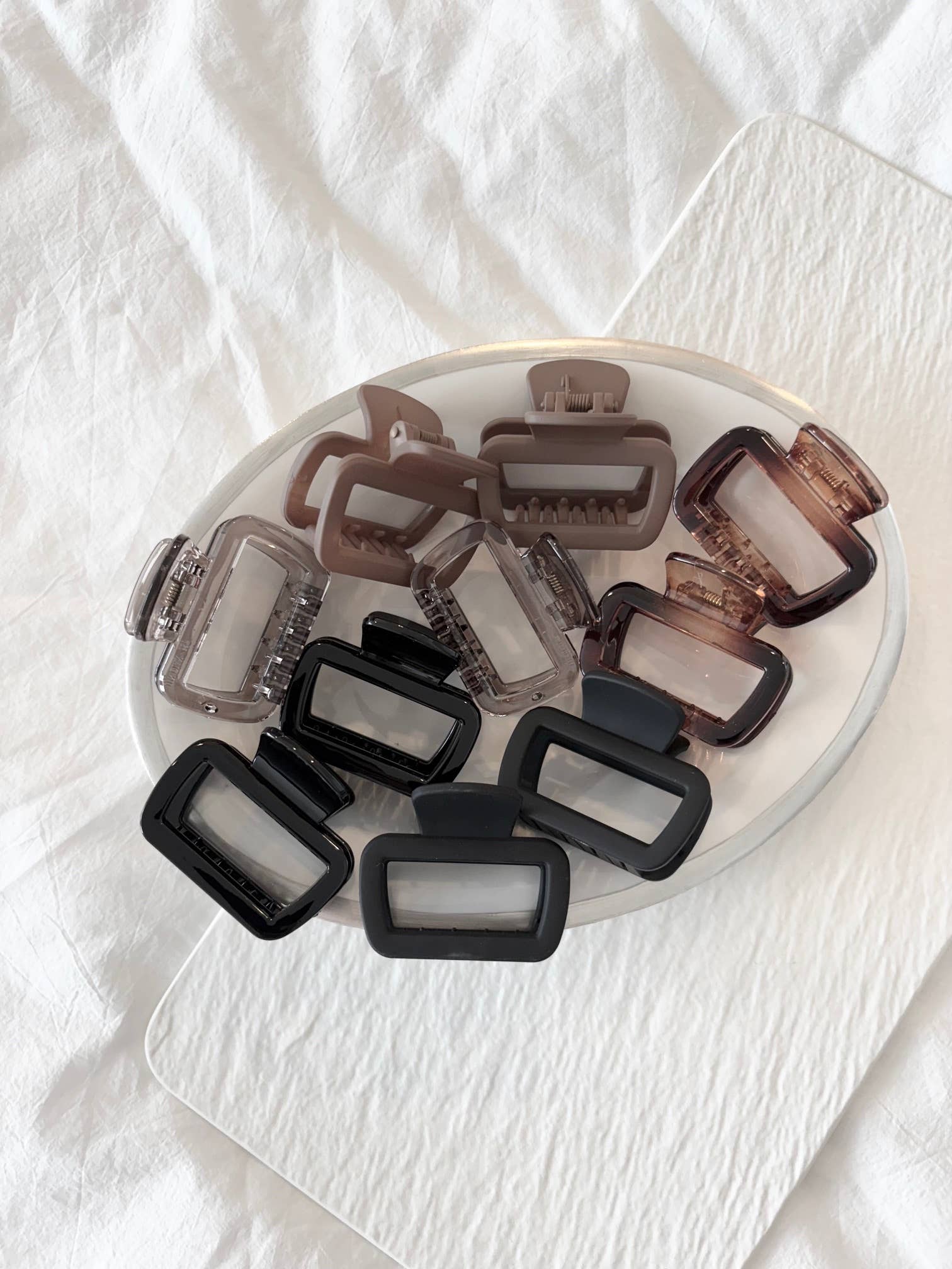 Matte Rectangular Hair Claw Clips