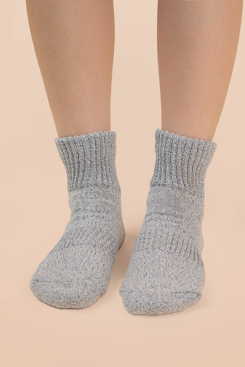 Solid Heather Grey Quarter Socks