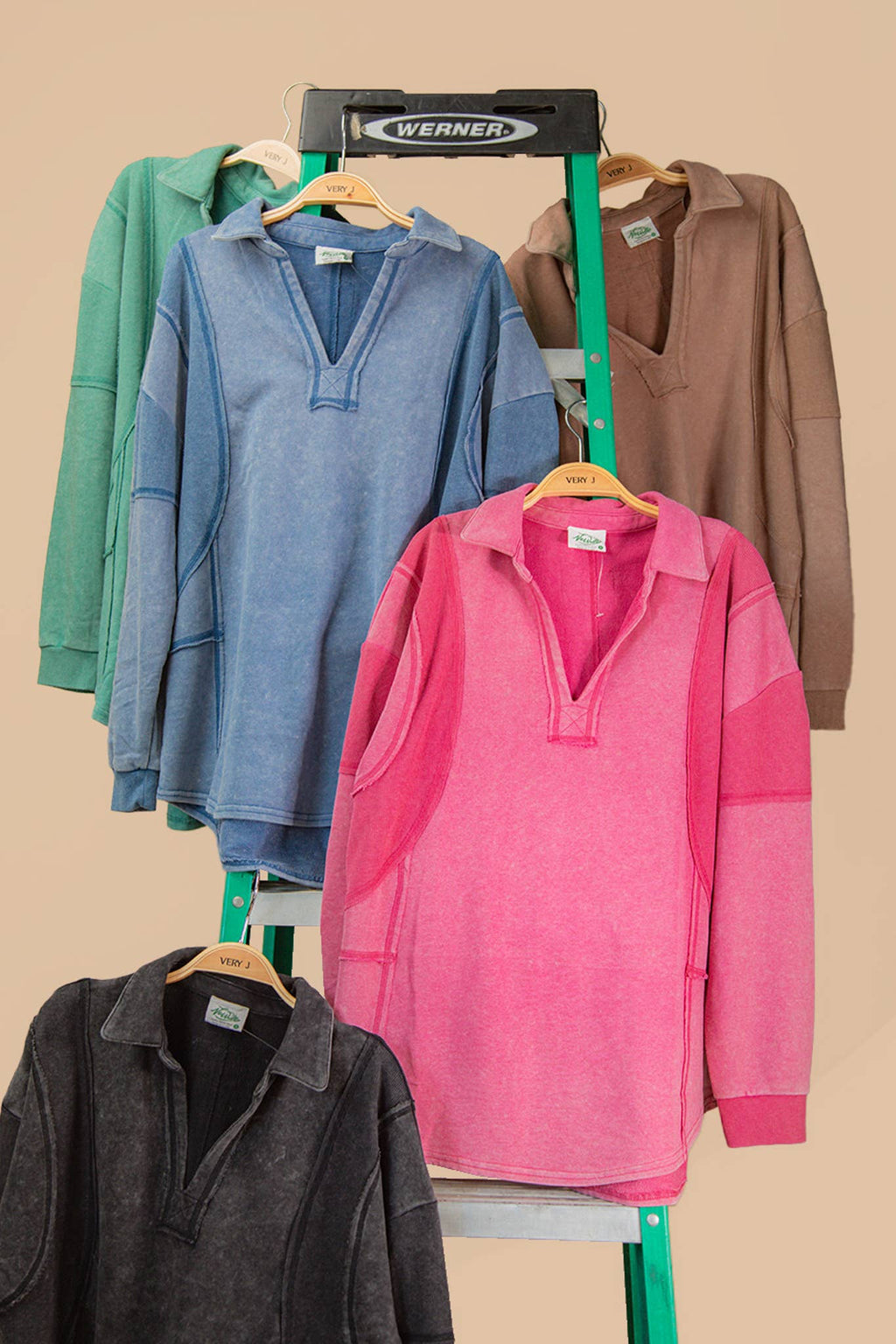 Black Mineral Washed Oversized French Terry Knit Top