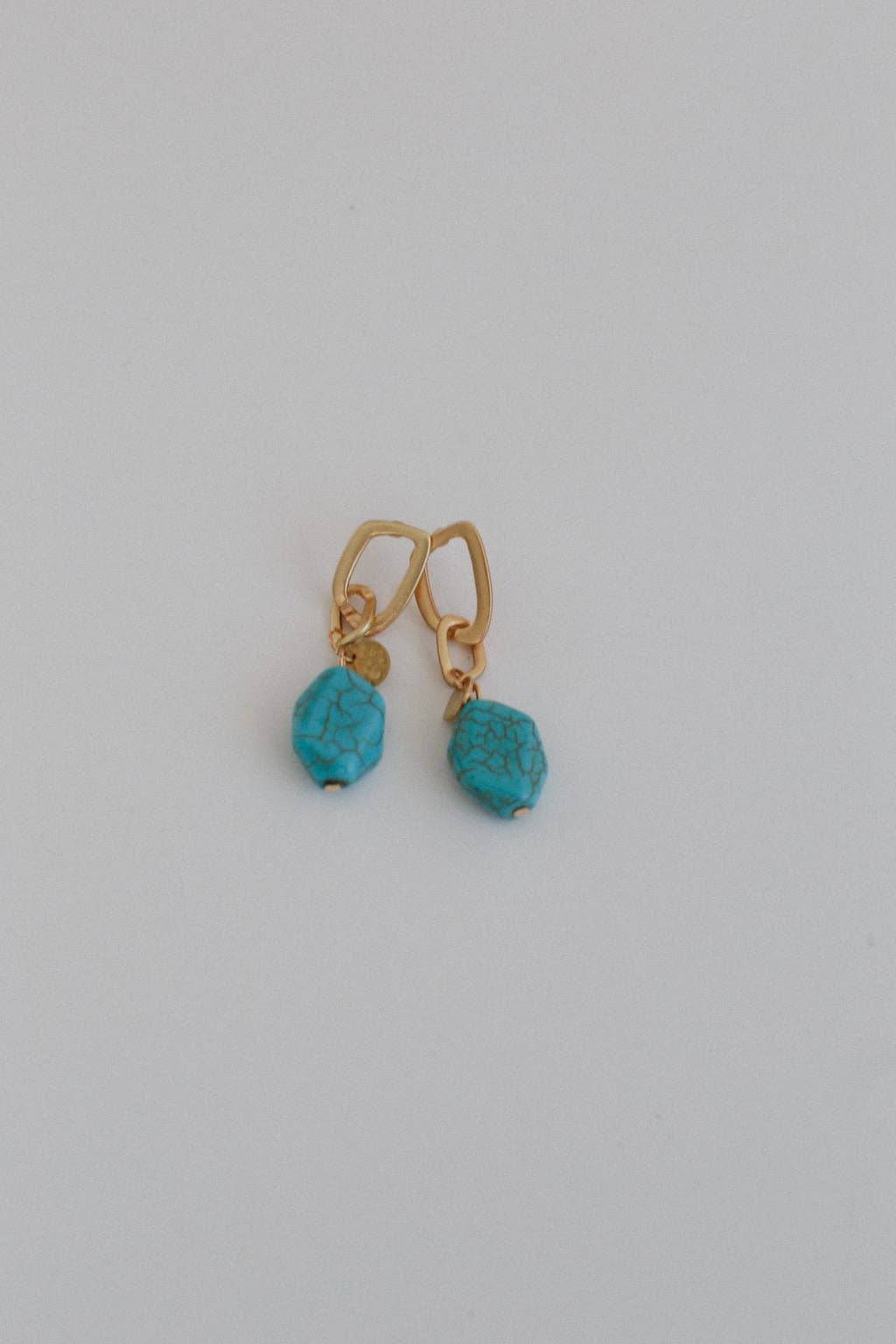 Serene Stone Drop Earrings - Turquoise