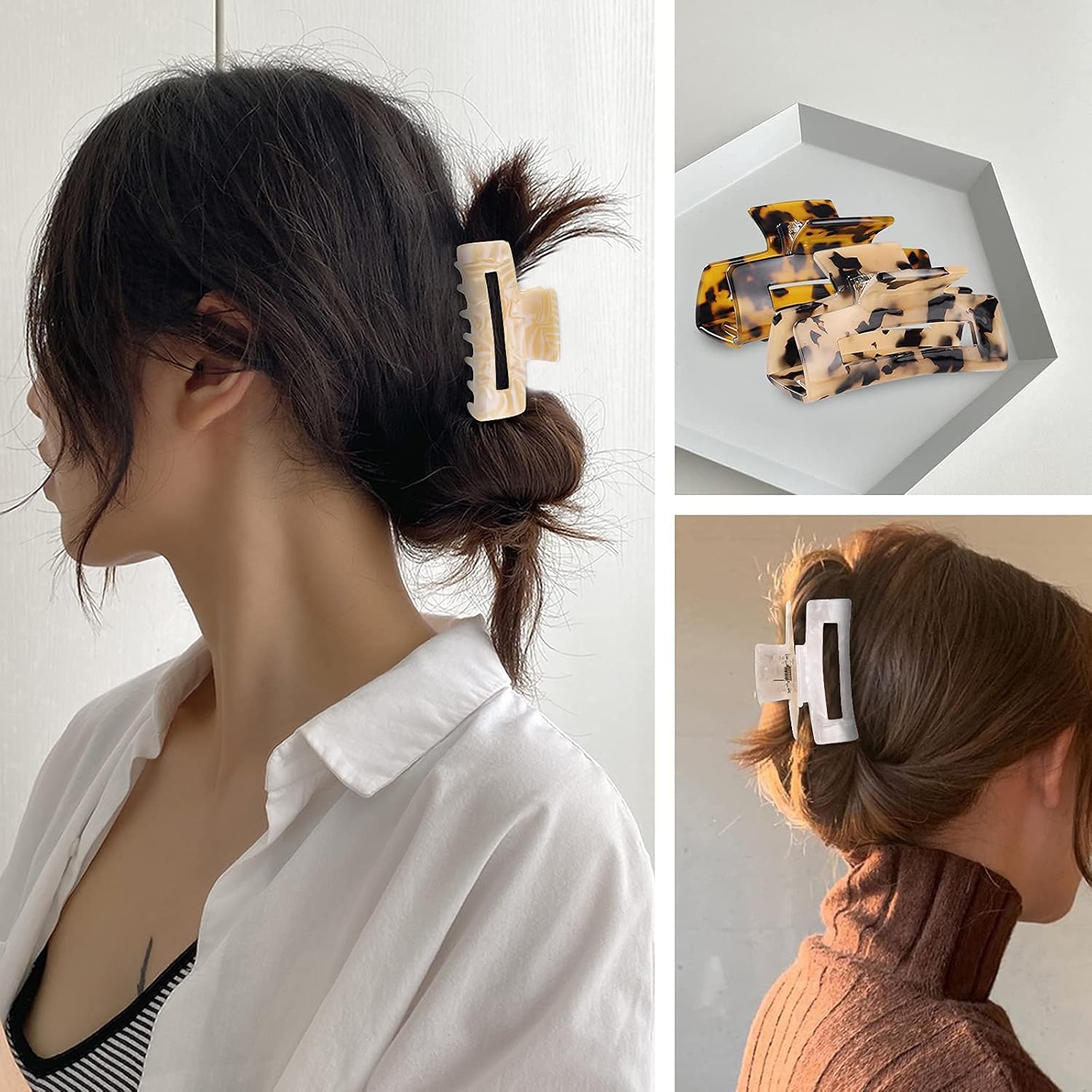 3 Inch Multi-Color Tortoise Hair Clips