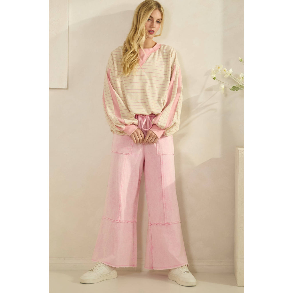 Pink Stripe Oversized Pullover