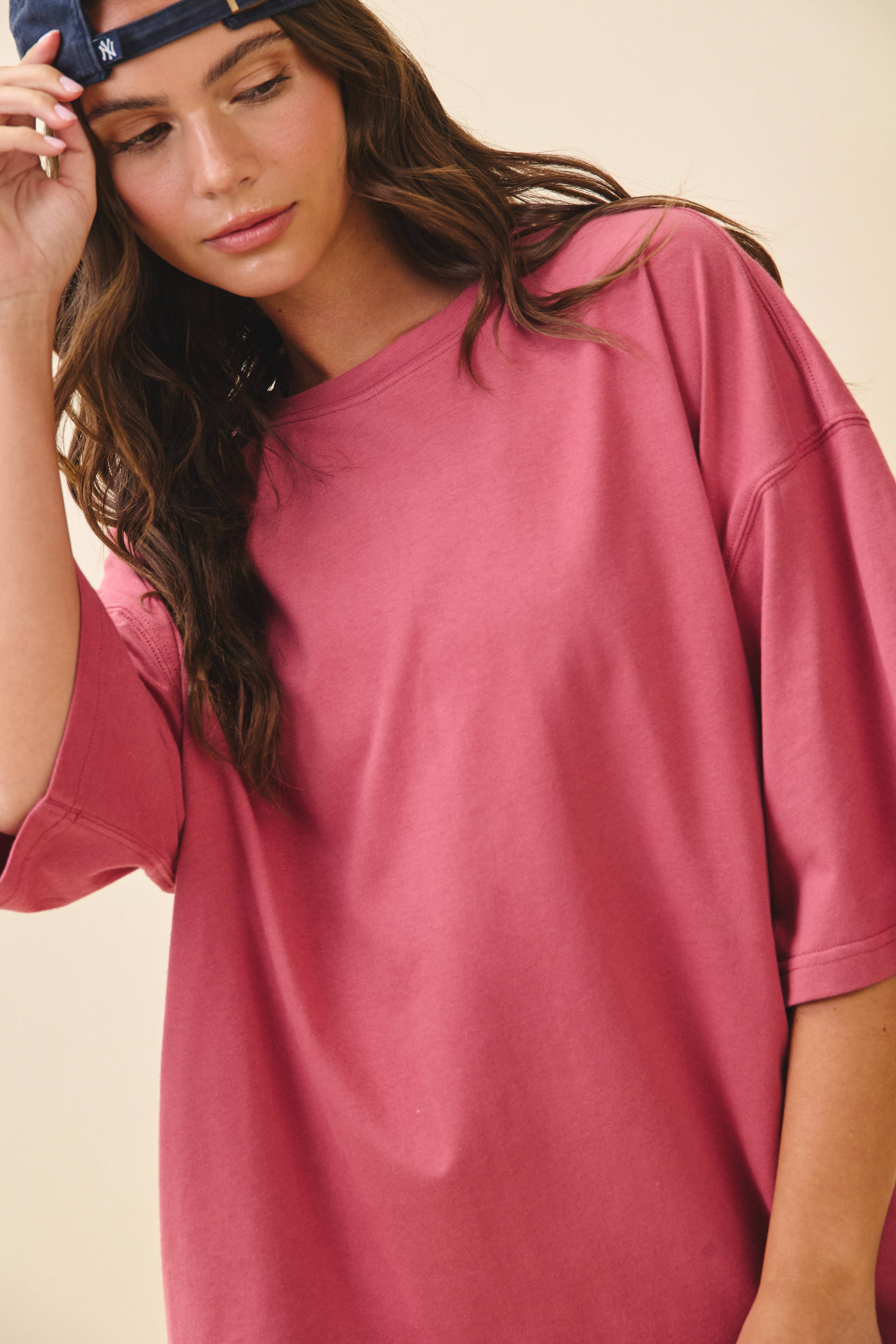 Oversized Merlot Everyday Cotton Tee
