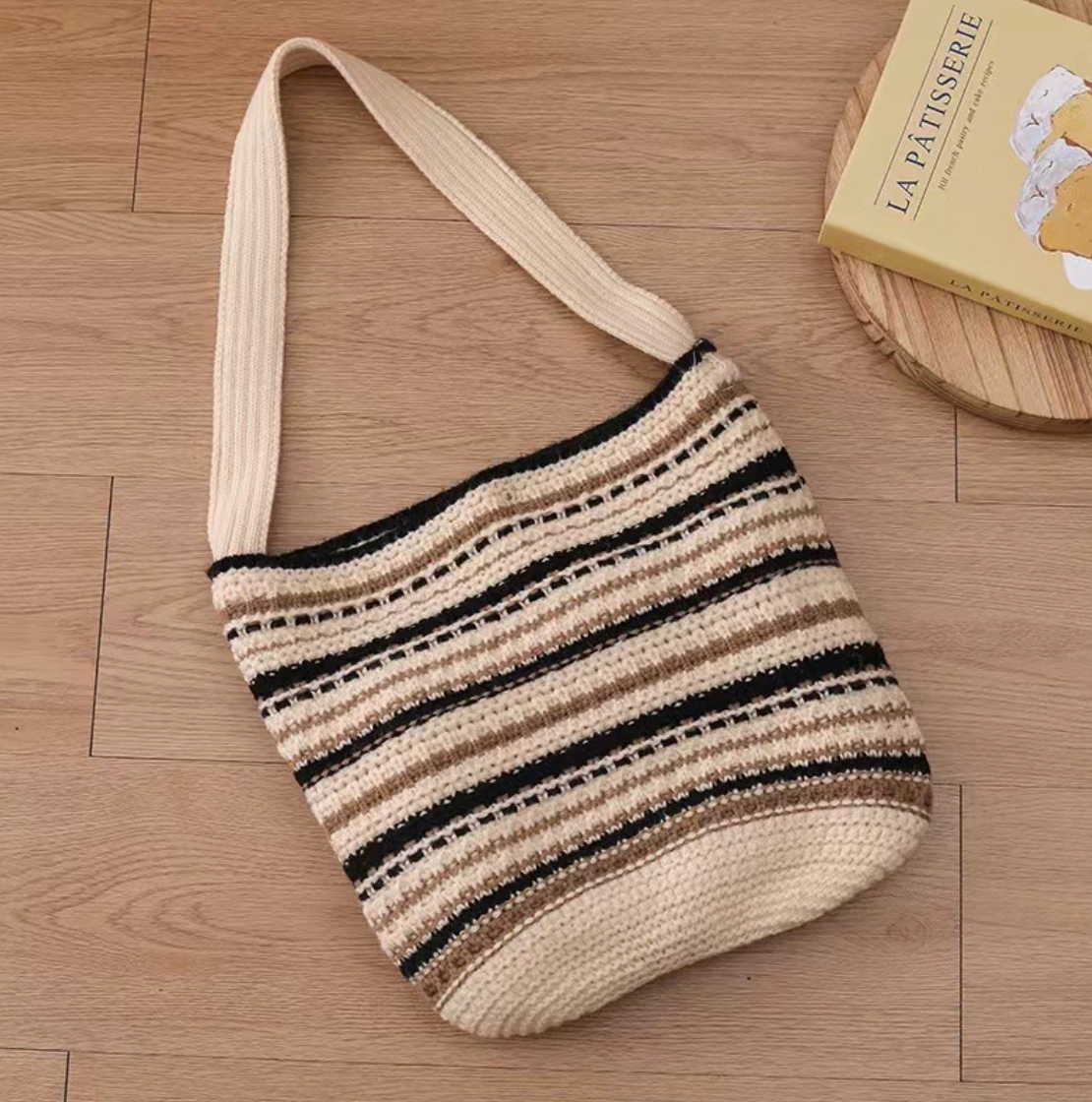 Cozy Neutral Knit Tote