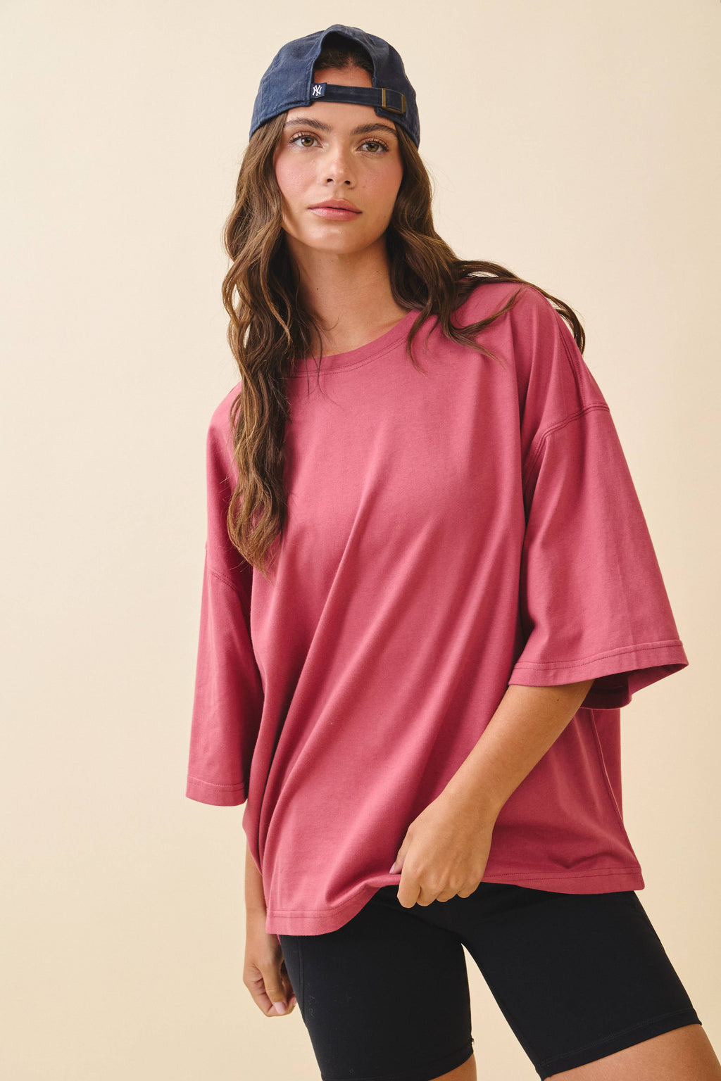 Oversized Merlot Everyday Cotton Tee