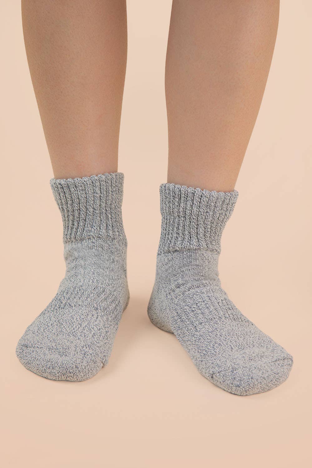 Solid Heather Grey Quarter Socks