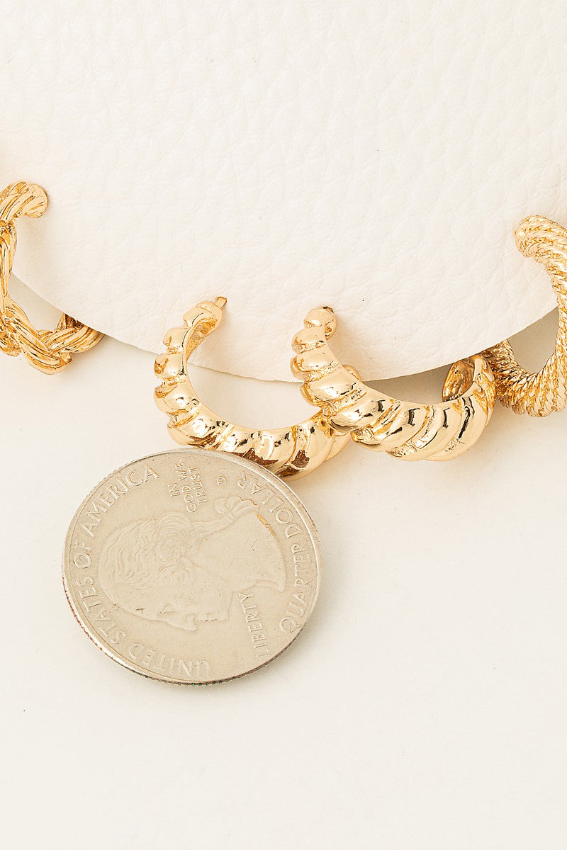 Assorted Hoop Twist Earrings Set